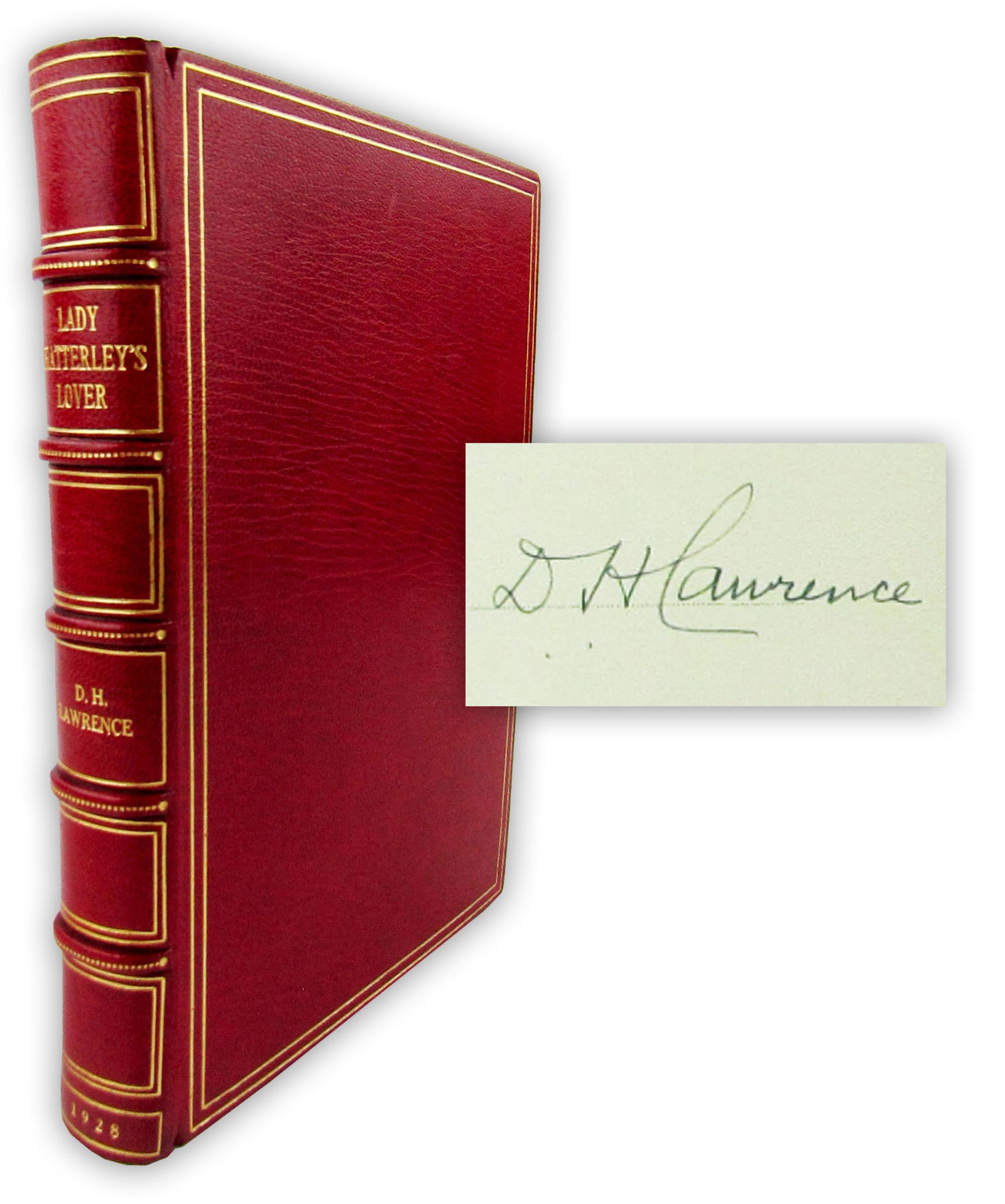D. H. Lawrence Signed Limited 1st Ed. of "Lady Chatterley's Lover": David H. LawrenceFlorence, Italy, ca. 1928D. H. Lawrence Signed Limited 1st Ed. of "Lady Chatterley's Lover"Signed bookA limited first edition copy of "Lady Chatterley's Lover" by D. H. Lawrence. Priv