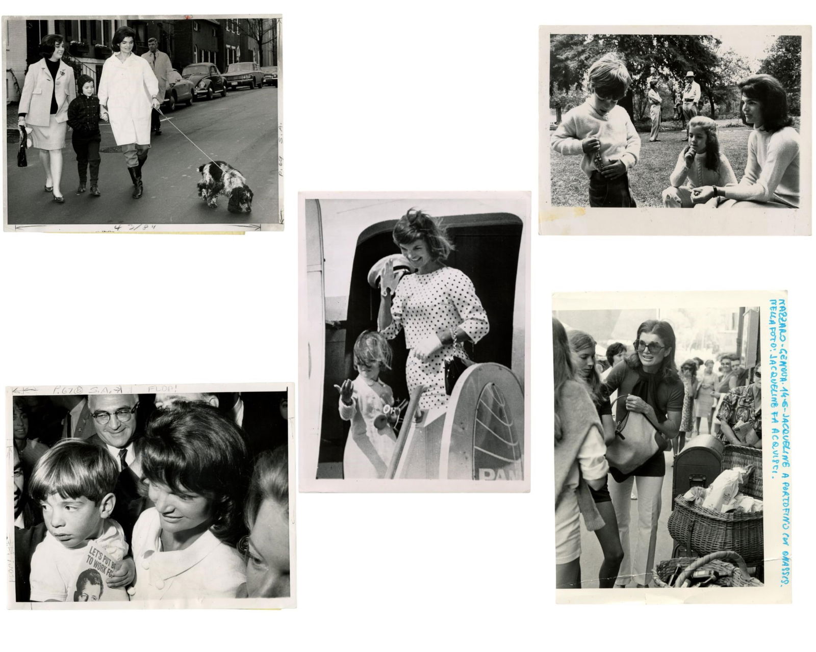 Fantastic Jackie Kennedy & Family Photo Archive!: Jackie Kennedyn.p., n.d.Fantastic Jackie Kennedy & Family Photo Archive!PhotographCaptivating set of five original black-and-white photographs featuring Jacqueline Kennedy with her children, Caroline