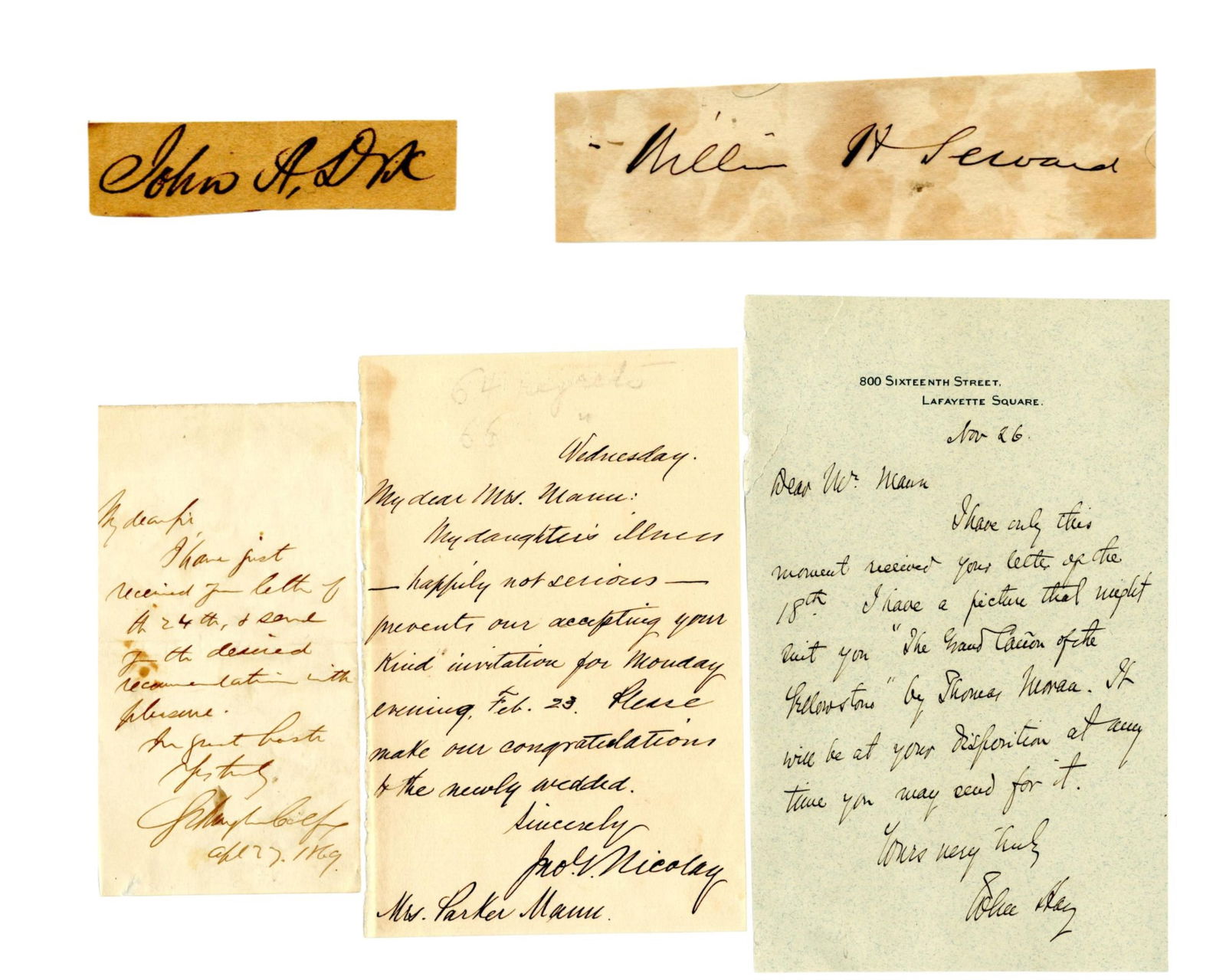 Lincoln Cabinet: Seward, Colfax, Hay, Dix, & Nicholay (1 of 6)