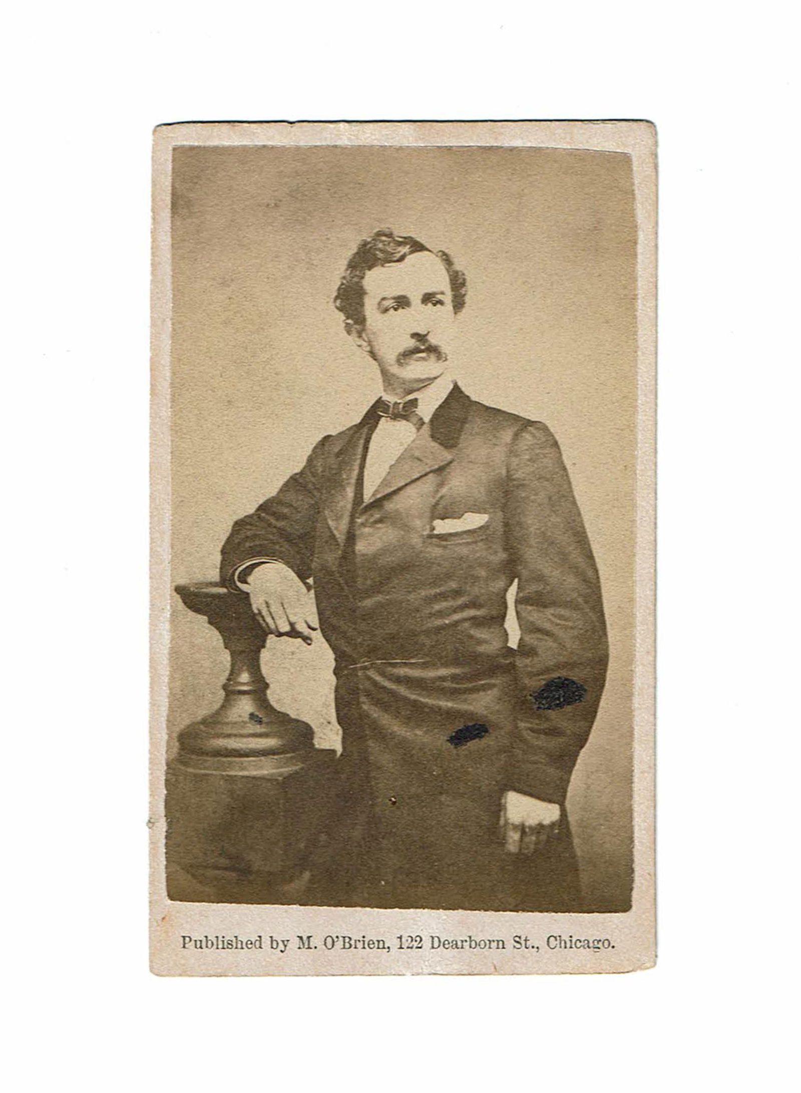 Scarce John Wilkes Booth CDV By M. O'Brien, Ex-The Rail Splitter (1 of 5)