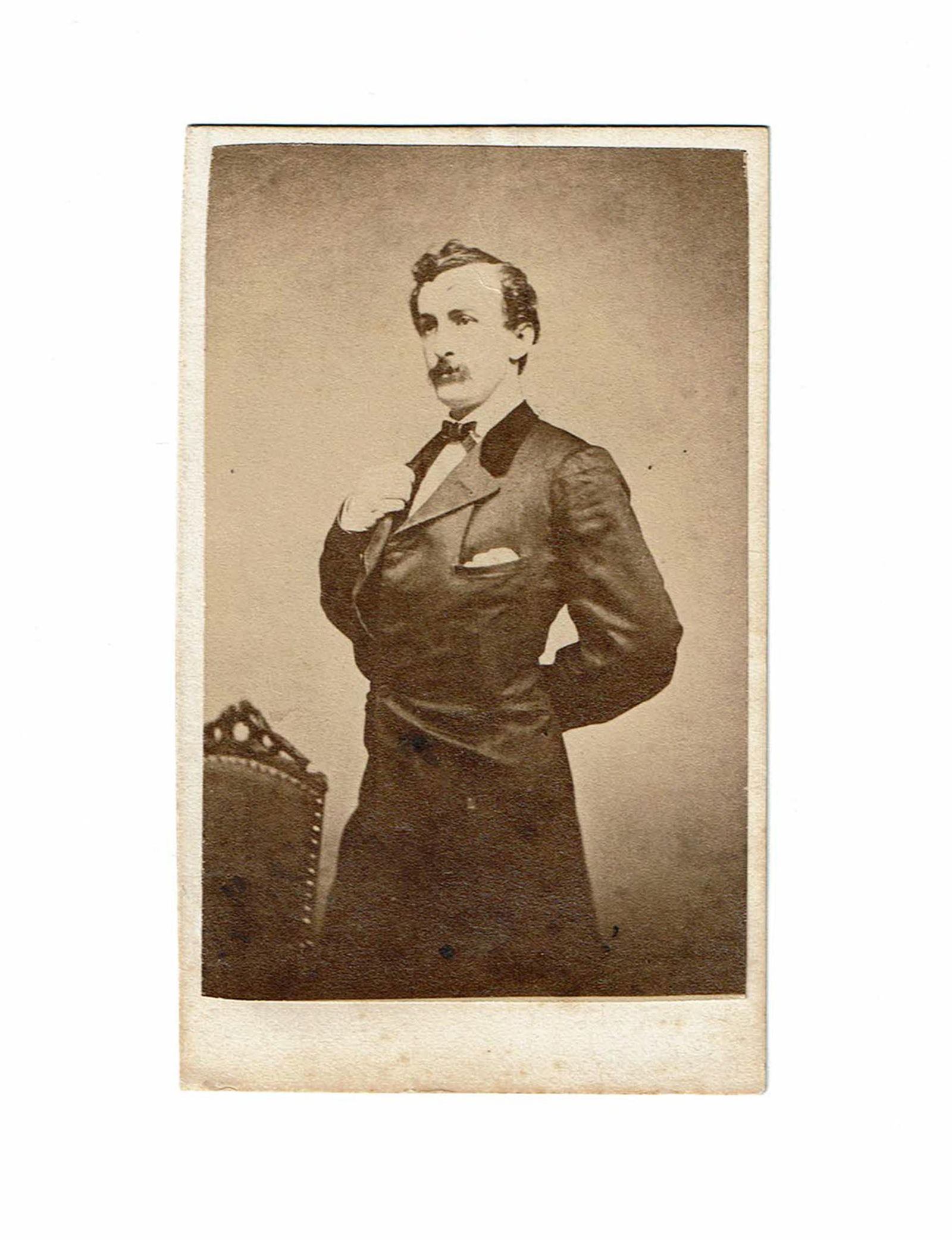 John Wilkes Booth CDV, Rare Standing Pose, Ex-The Rail Splitter (1 of 5)