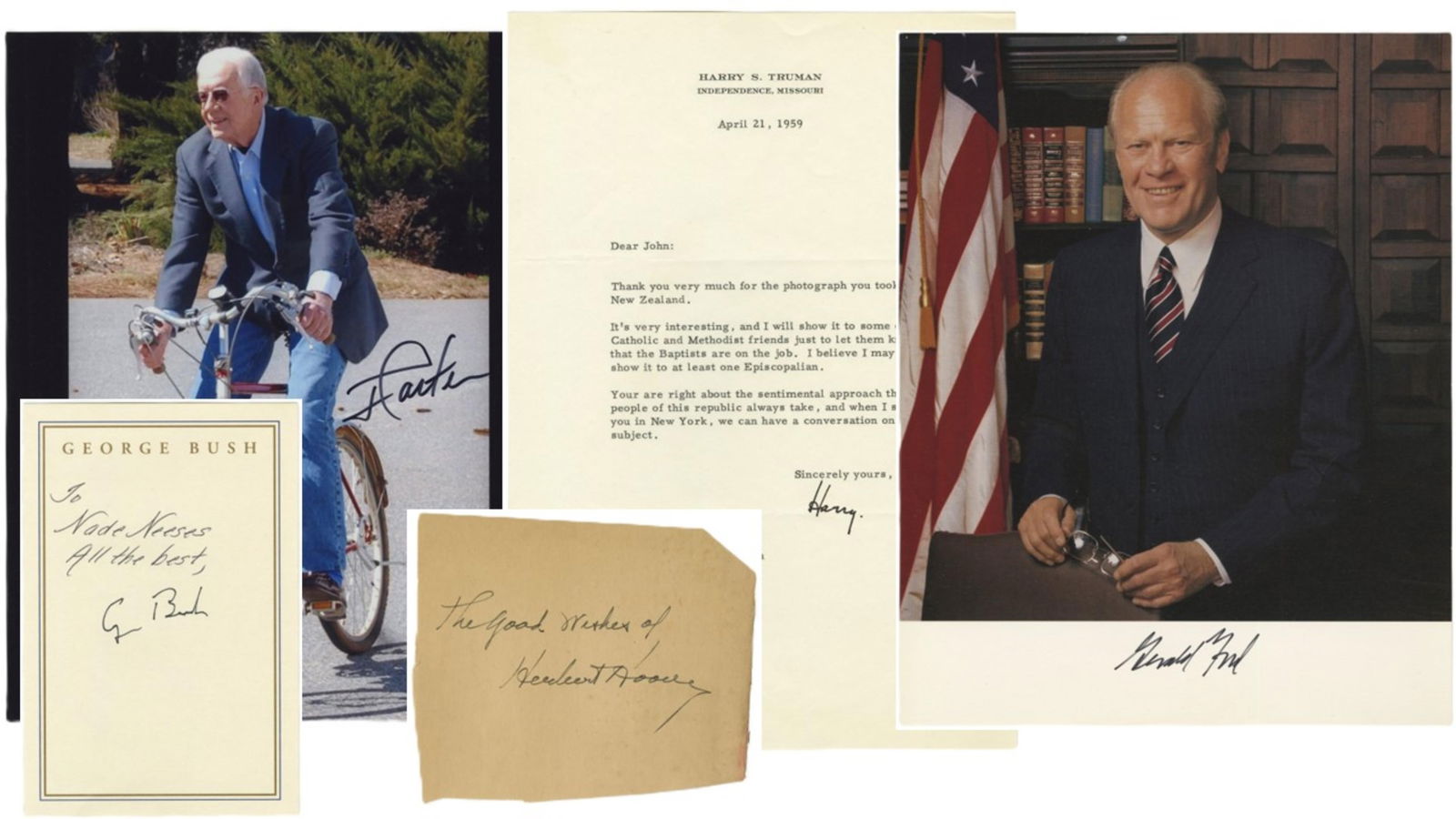 5 Signatures from 20th Century American Presidents (1 of 7)