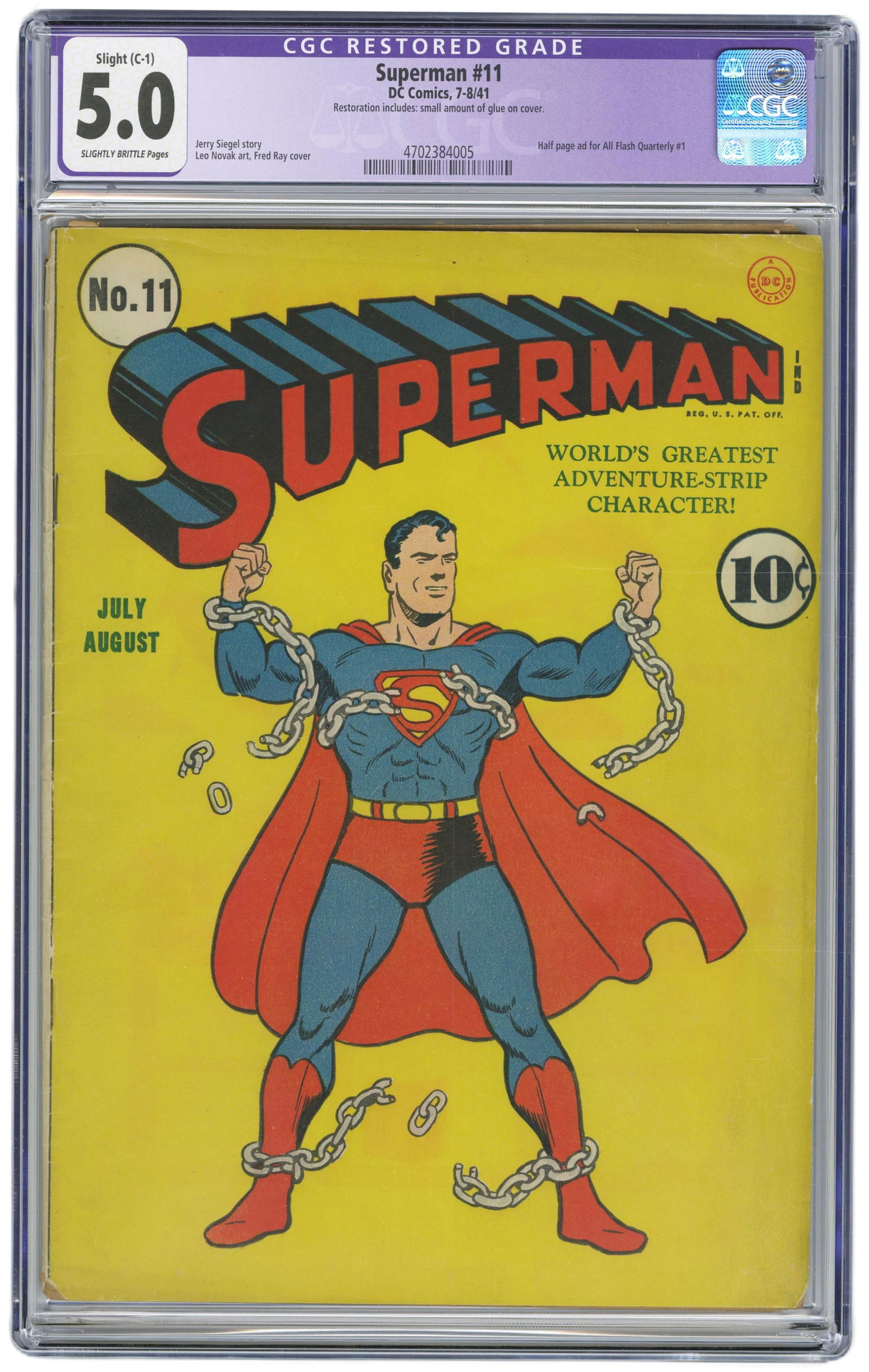 Superman No. 11, CGC 5 Restored Grade (1 of 2)