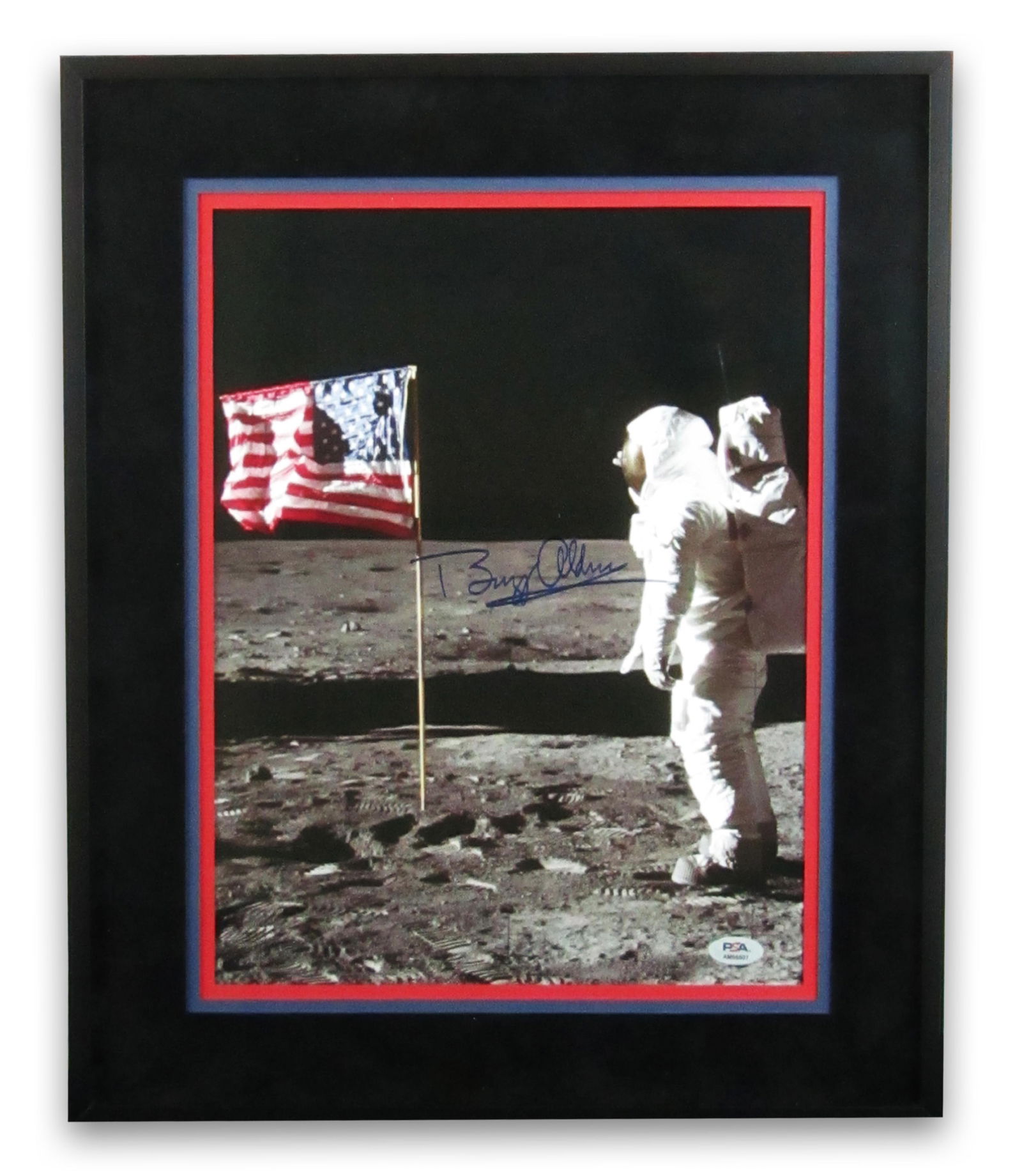 Buzz Aldrin Signed Apollo 11 Print Framed, PSA Authenticated - 2