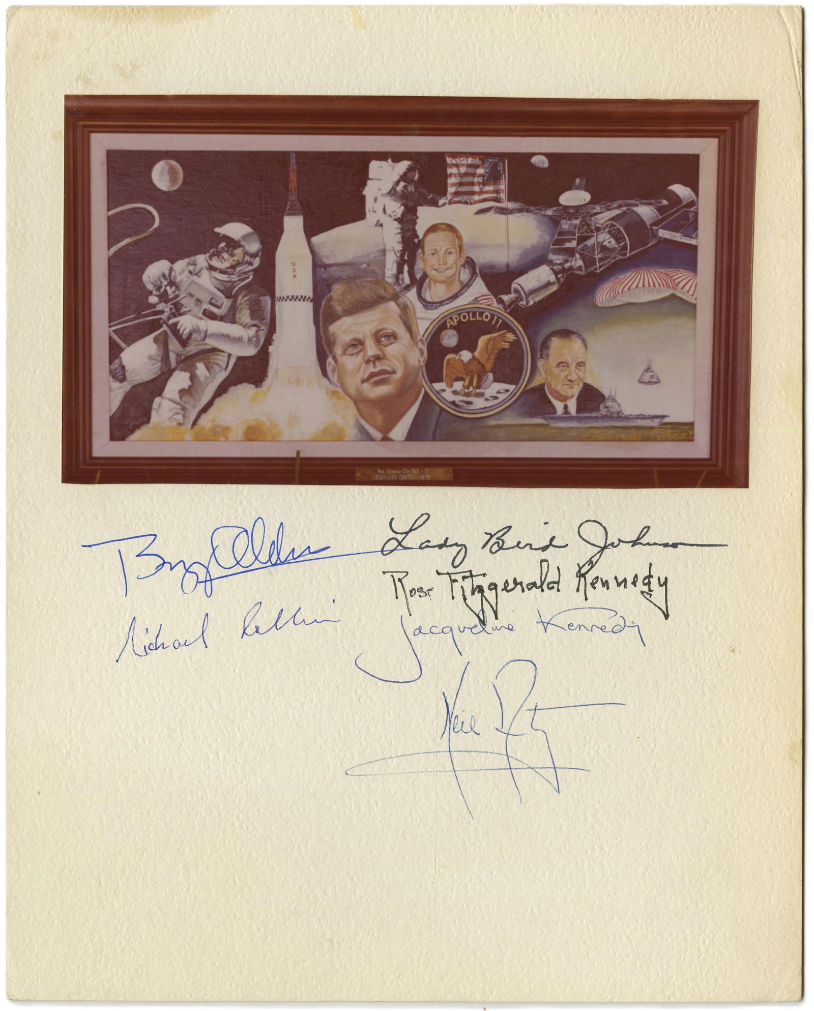 Apollo 11 Crew, Lady Bird Johnson, Rose & Jackie Kennedy Signed Image (1 of 4)