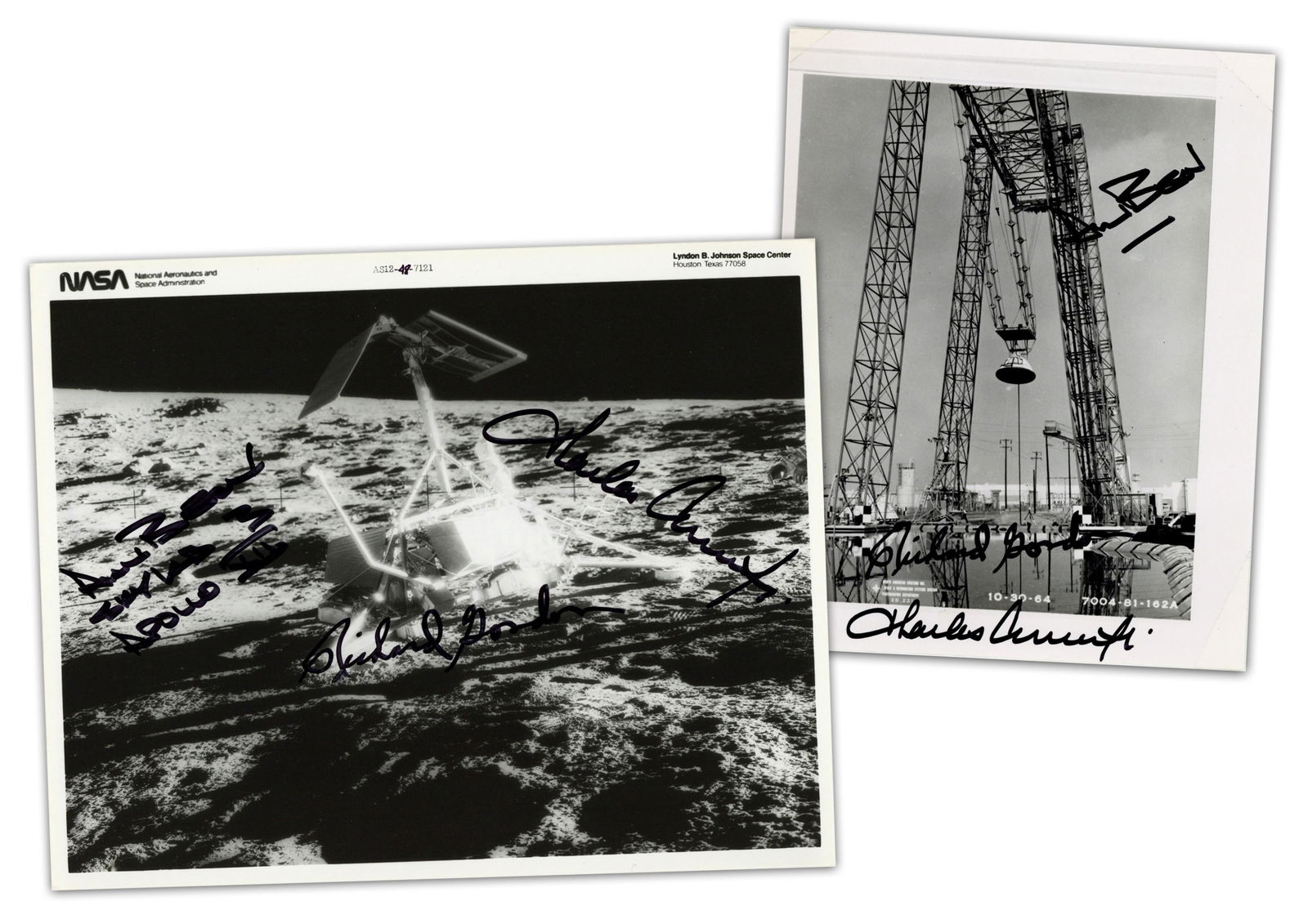 All 3 Apollo 12 Crewmembers! (2) Signed Photos, Pre-Cert Zarelli: Apollo 12 n.p., n.d. All 3 Apollo 12 Crewmembers! (2) Signed Photos, Pre-Cert Zarelli SPs Two photographs, each signed by all three Apollo 12 crewmembers Charles "Pete" Conrad, Jr. (1930-1999),
