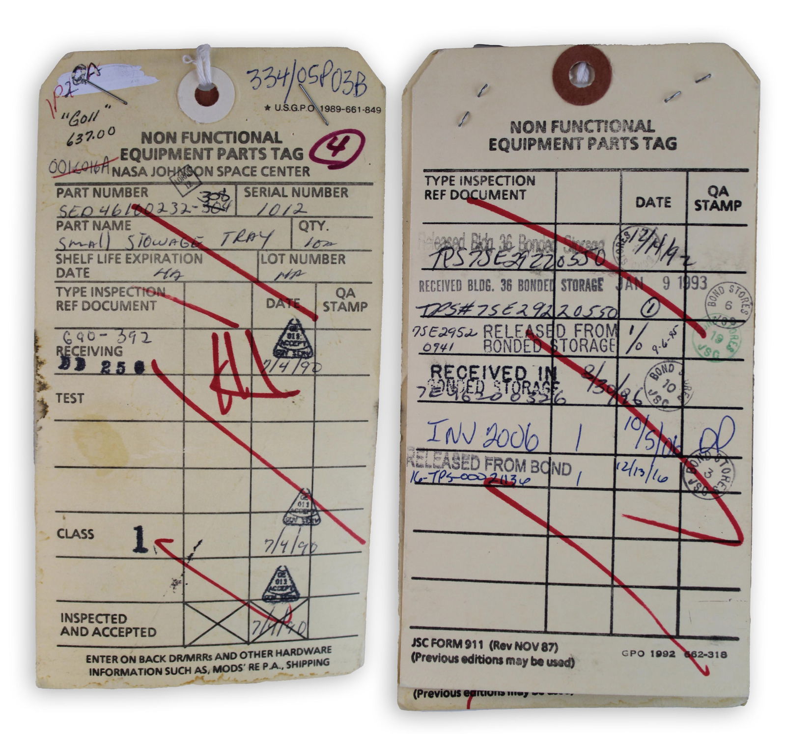 NASA Space Shuttle Space Lab Storage Tray - 6