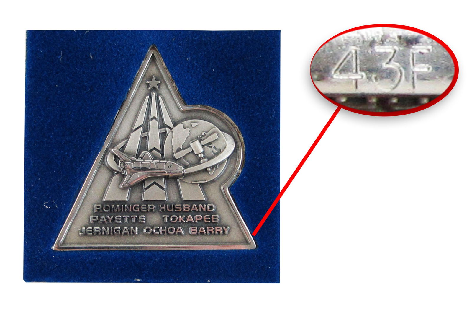 STS-96 Flown Robbins Medallion Aboard Space Shuttle Discovery, With Crew-Signed Cert: Space Shuttle Missions n.p., ca. 1999 STS-96 Flown Robbins Medallion Aboard Space Shuttle Discovery, With Crew-Signed Cert Medal/Coin Flown Robbins medallion from STS-96, the first mission to dock