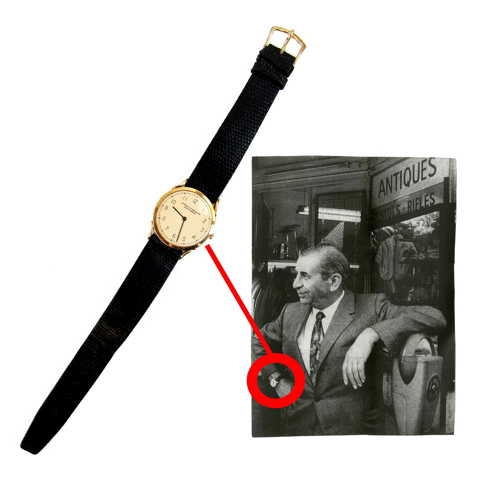Meyer Lansky Owned Vacheron Gold Watch Direct From Family, Photo ID'ed! High-End Watch, Great: Meyer Lanskyn.p., n.d.Meyer Lansky Owned Vacheron Gold Watch Direct From Family, Photo ID'ed! High-End Watch, Great ProvenanceApparelA Vacheron Constantin wristwatch personally owned by famed mobster