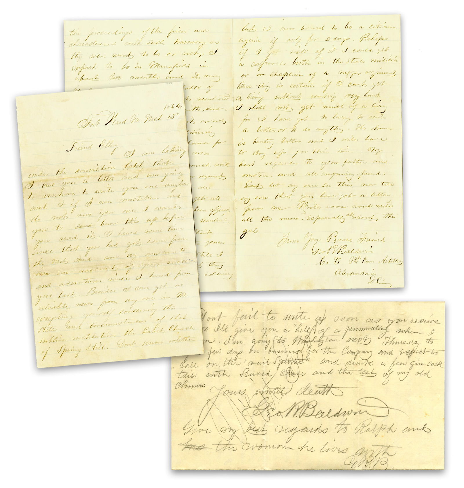 Union Solider Jokes About Calling on Lincoln, the "Rail Splitter", & Drinking With Seward and Chase (1 of 4)