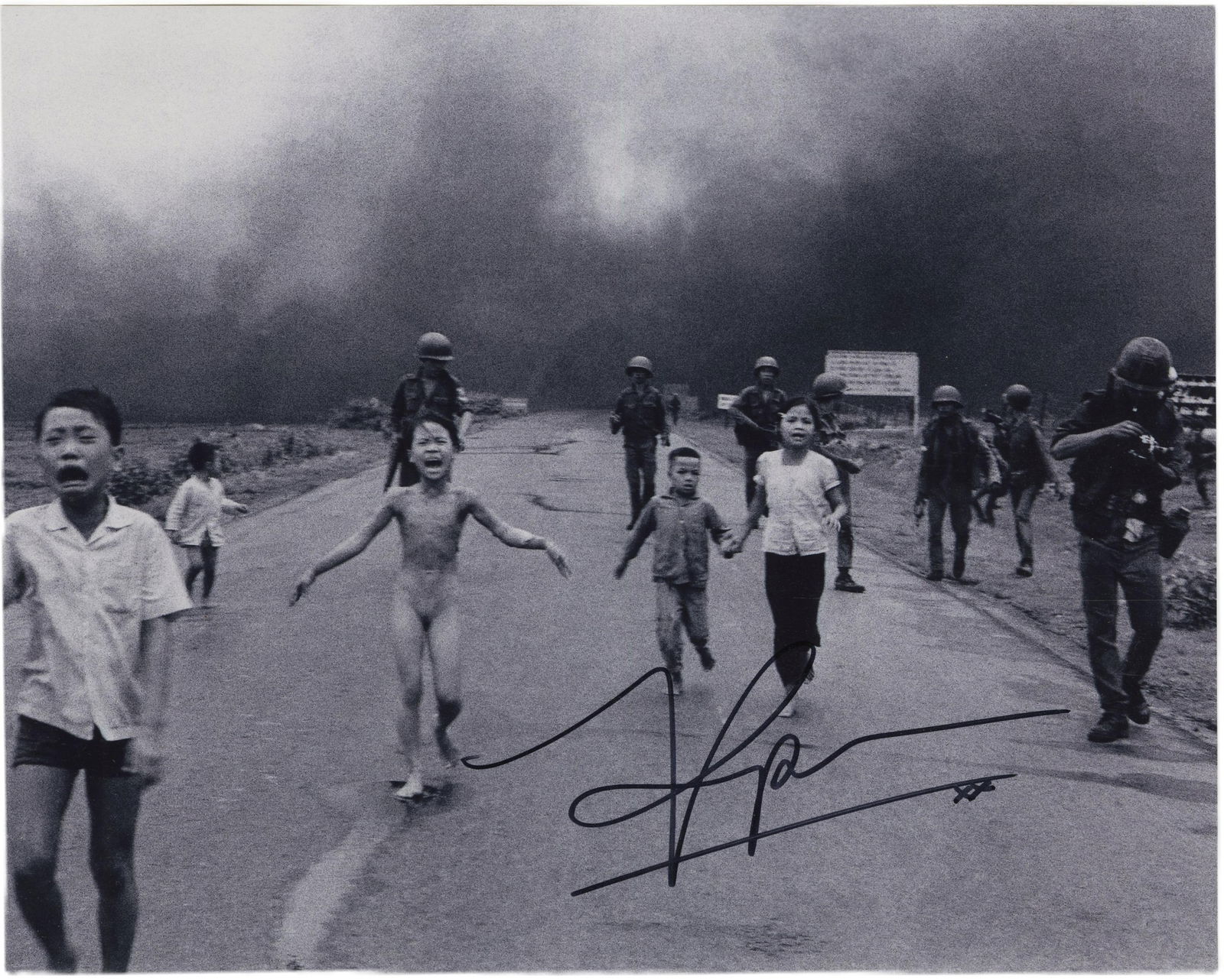 Phan Ti Kim Phúc "Napalm Girl" Signed Photograph: Phan Ti Kim Phúc Vietnam Warn.p., n.d.Phan Ti Kim Phúc "Napalm Girl" Signed PhotographSigned photographPhan Ti Kim Phúc (b. 1963). Black and white photograph titled, "Napalm Girl" or "T