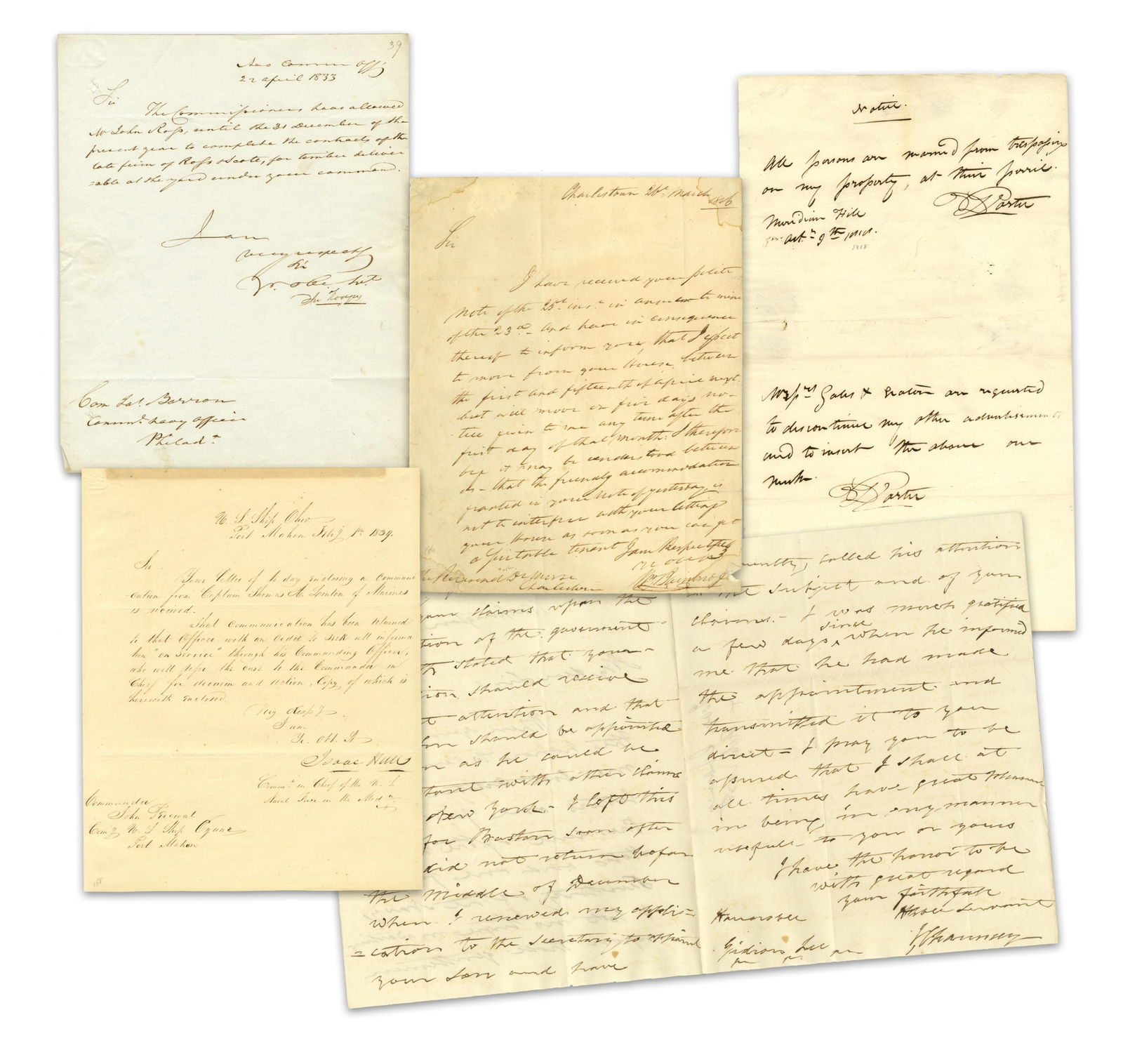 War of 1812 Naval Commanders Lot of 5: Porter, Hull, Bainbridge & More! (1 of 6)