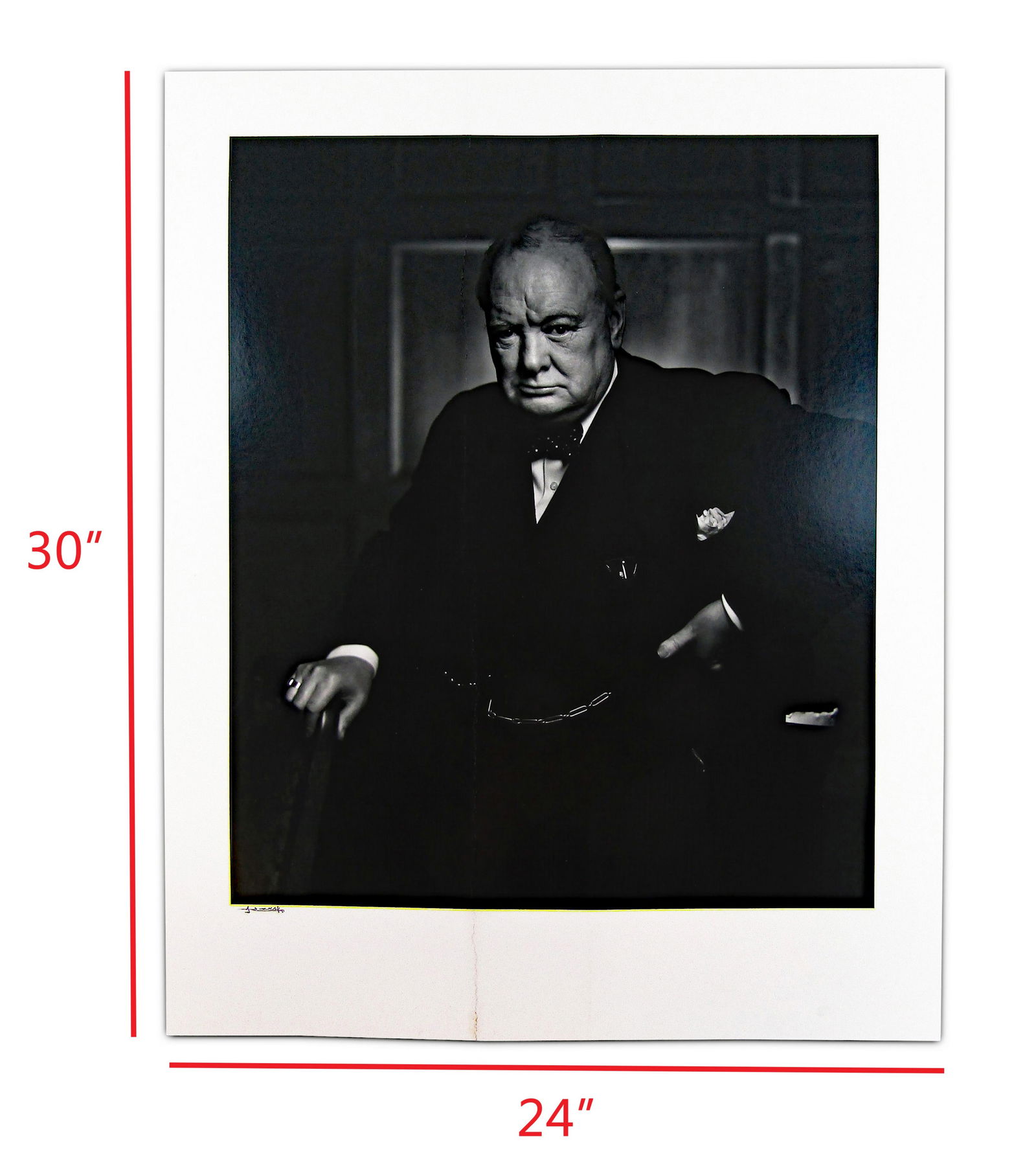 Winston Churchill "Roaring Lion" Iconic Portrait, Yousuf Karsh Signed, Ex. Karsh Estate. Monumental (1 of 7)