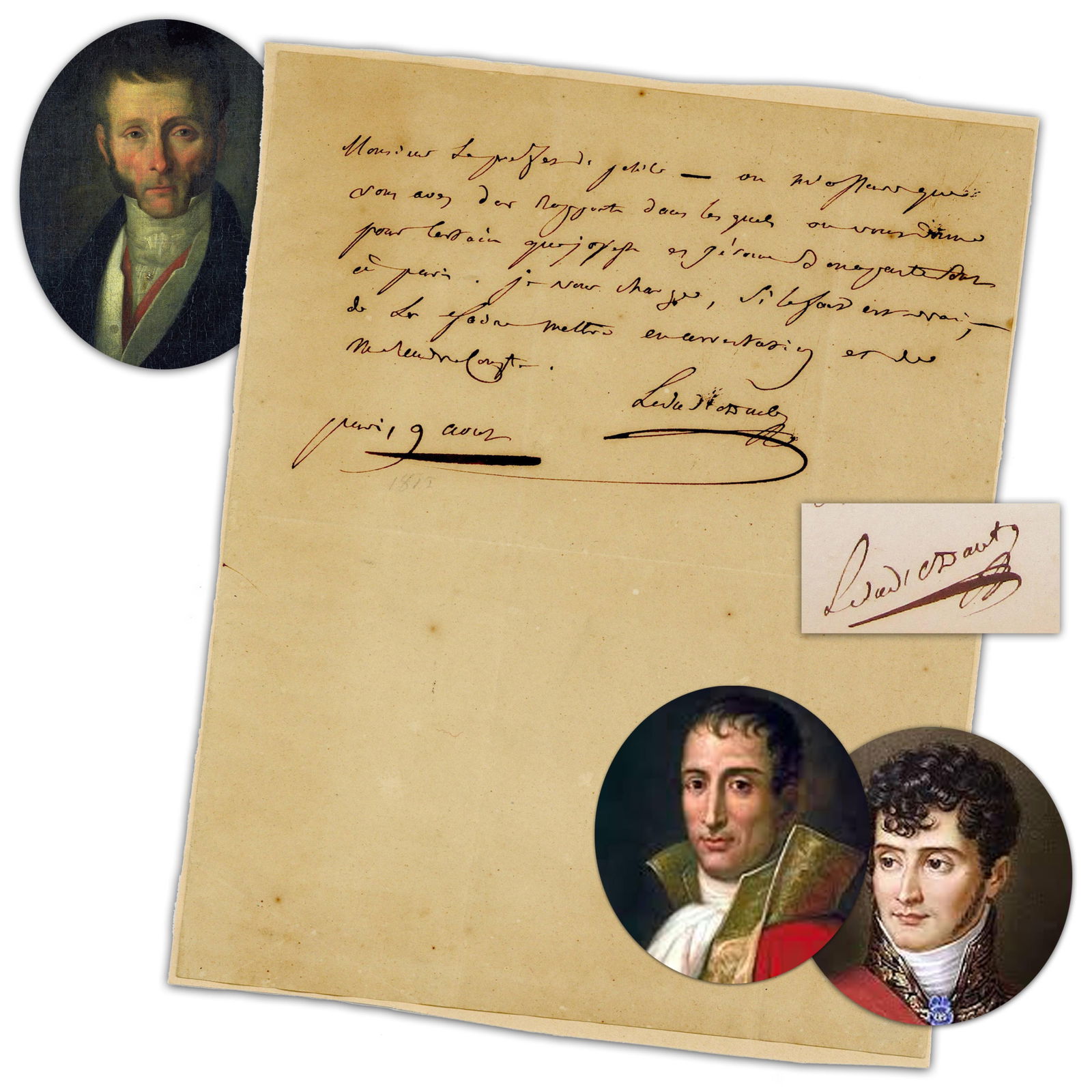 Joseph Fouché ALS Ordering Arrest of Joseph & Jérôme Bonaparte During Second: Joseph FouchéParis, France, August 9, [1815]Joseph Fouché ALS Ordering Arrest of Joseph & Jérôme Bonaparte During Second Restoration! 2 Days After Napoleon Embarked For St. HelenaA