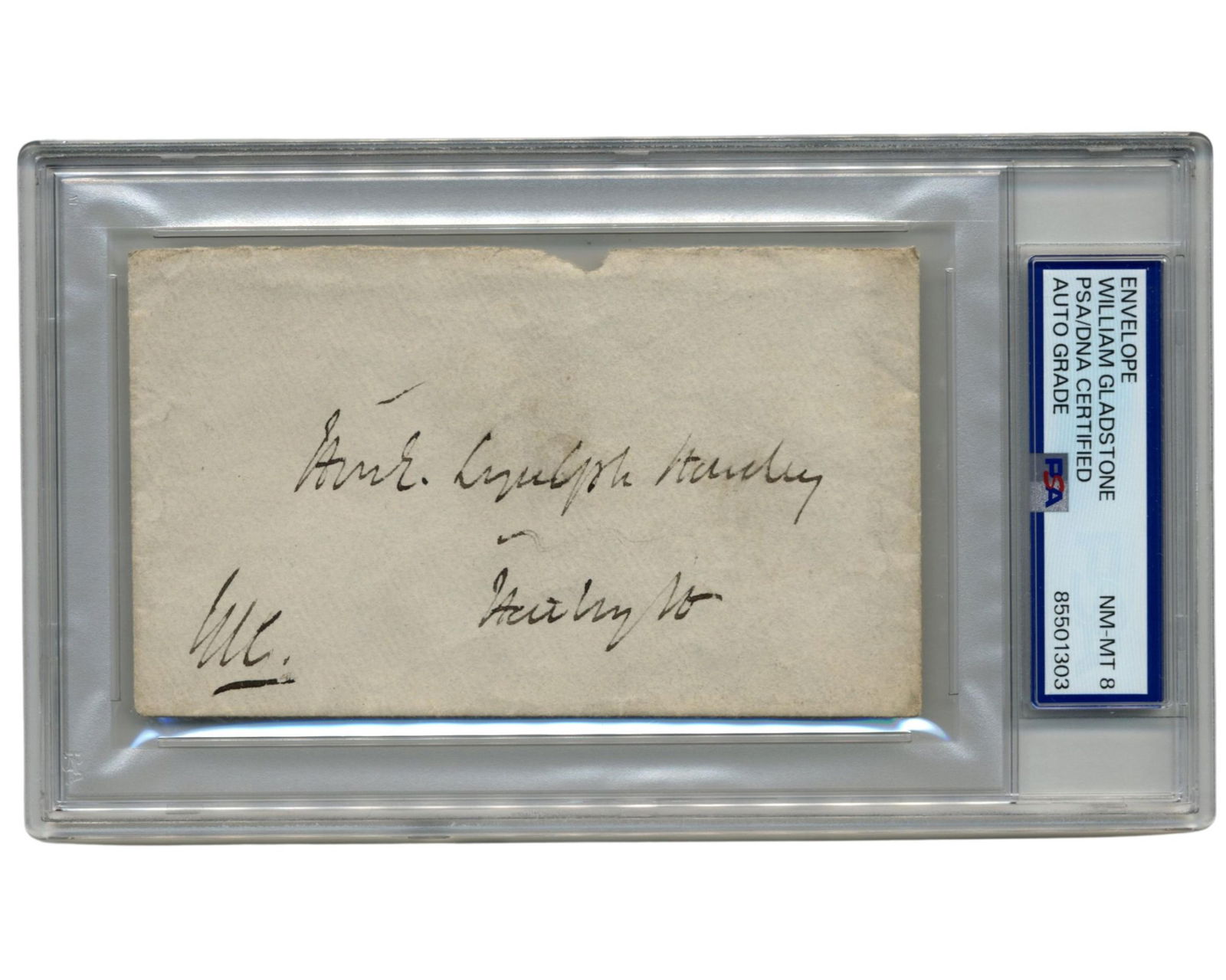 William Gladstone Signed Envelope Sent to Fellow Reformist in House of Commons: William Gladstone n.p., n.d. William Gladstone Signed Envelope Sent to Fellow Reformist in House of Commons Slabbed signature Envelope signed by William Ewart Gladstone, one of Britain’s most