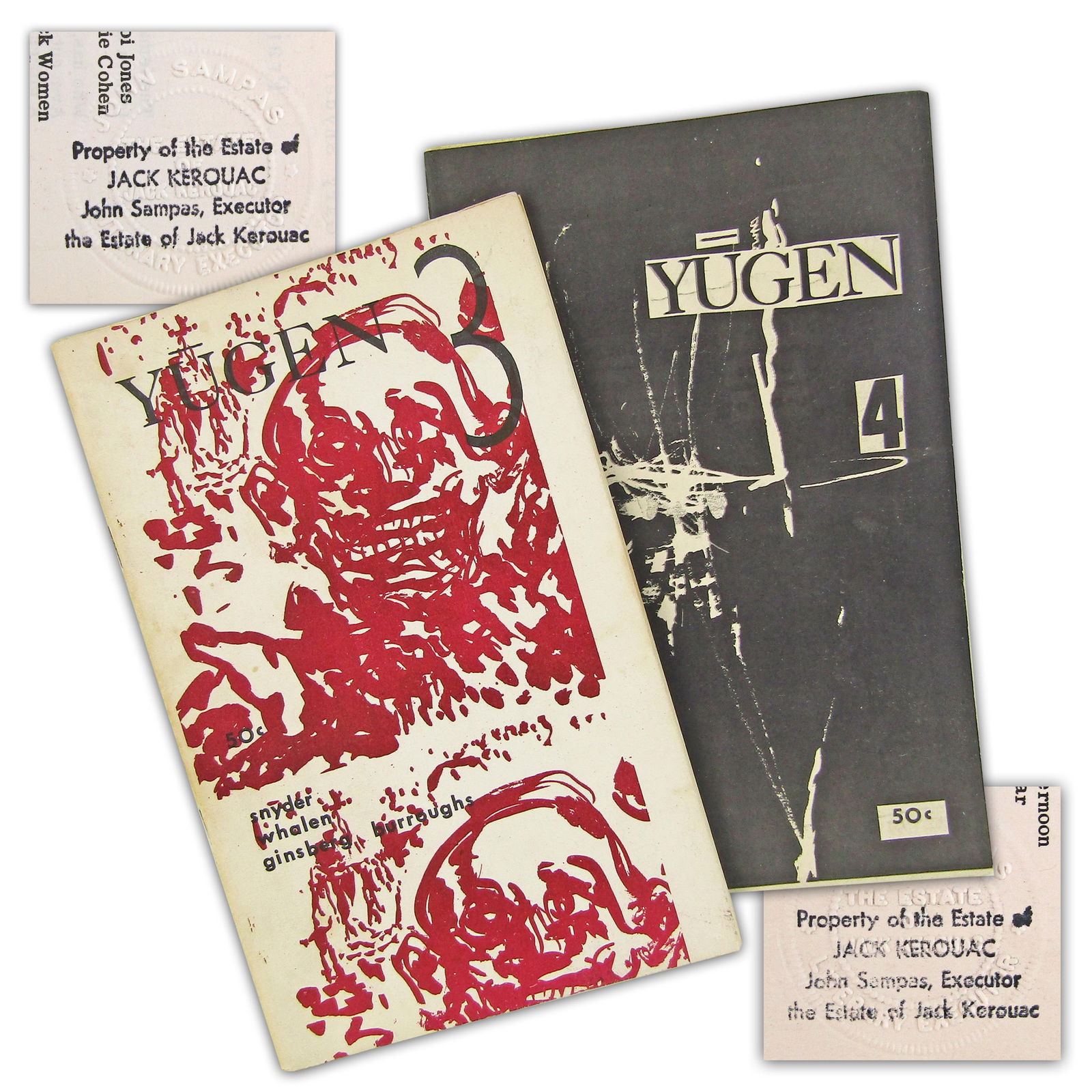 Jack Kerouac, (2) Issues of "Yugen" Literary Mags Featuring Kerouac Blues & Haikus! From His Estate: Jack Kerouac [New York, NY], ca. 1958-1959 Jack Kerouac, (2) Issues of "Yugen" Literary Mags Featuring Kerouac Blues & Haikus! From His Estate Booklets Two vintage softcover copies of "Yugen"
