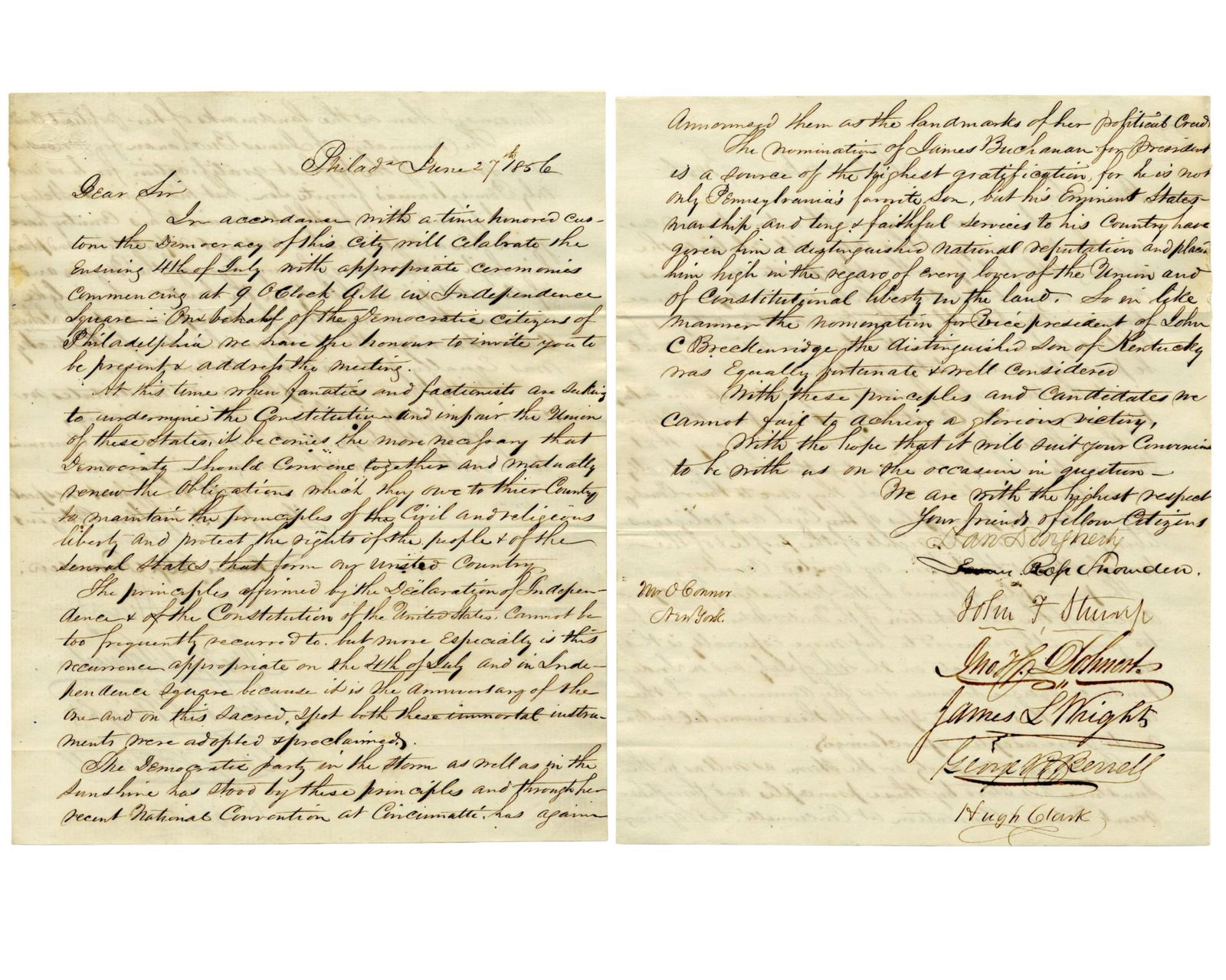 July 4th Invite as "Fanatics and Factionists Seek to Undermine the Constitution and Impair the (1 of 3)