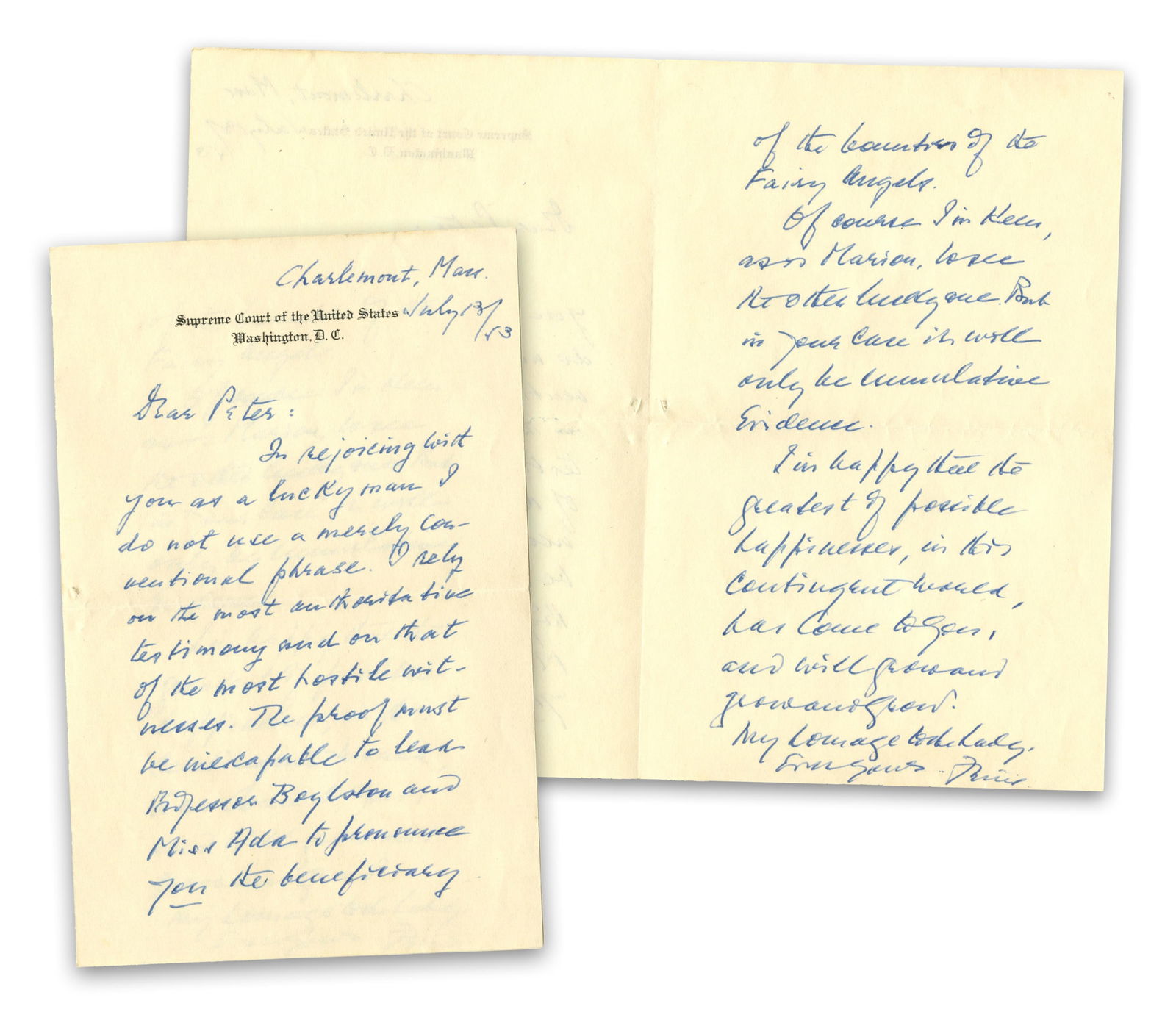 Felix Frankfurter ALS as SC Justice, "I rely on the most authoritative testimony and… the most (1 of 4)