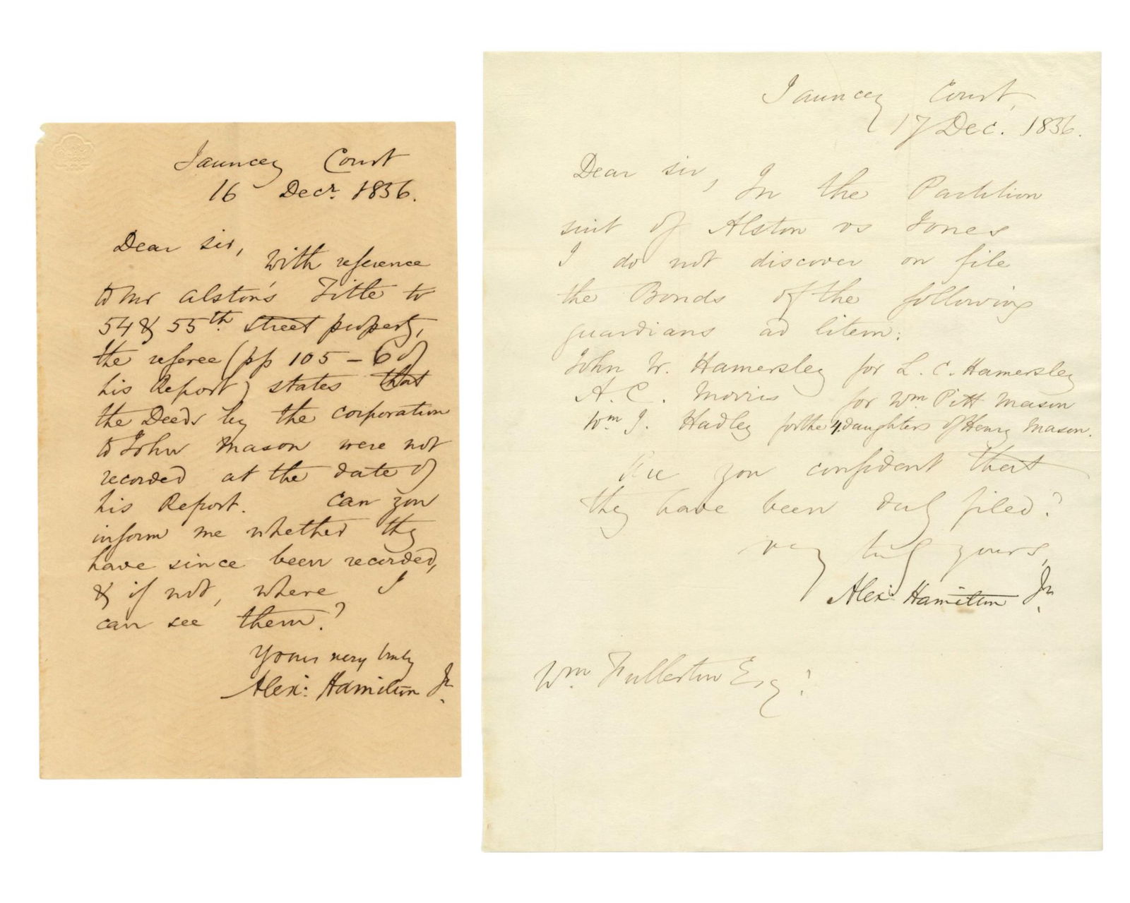 2x Alexander Hamilton Jr. ALS Re: NY Legal Disputes! (1 of 3)