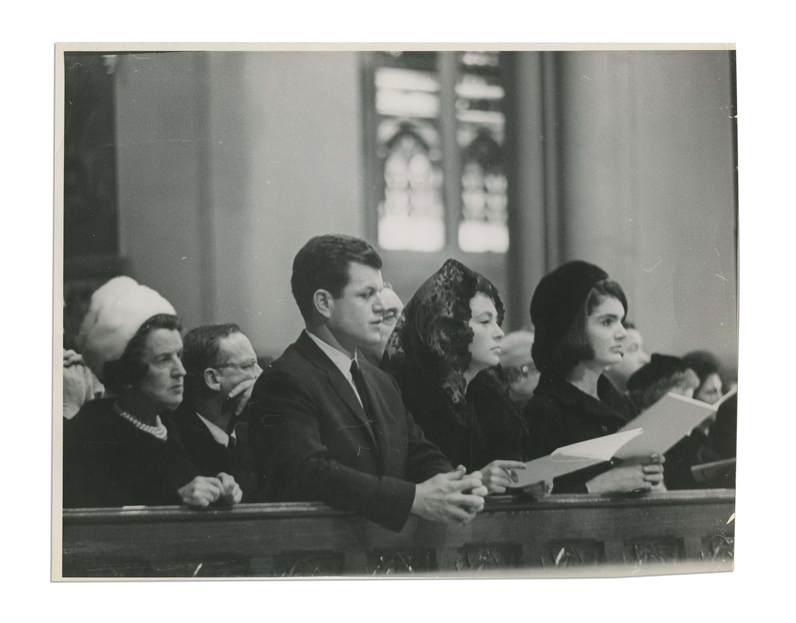 Jackie, Rose & Ted Kennedy at JFK Memorial Type I Photo with PSA LOA (1 of 3)