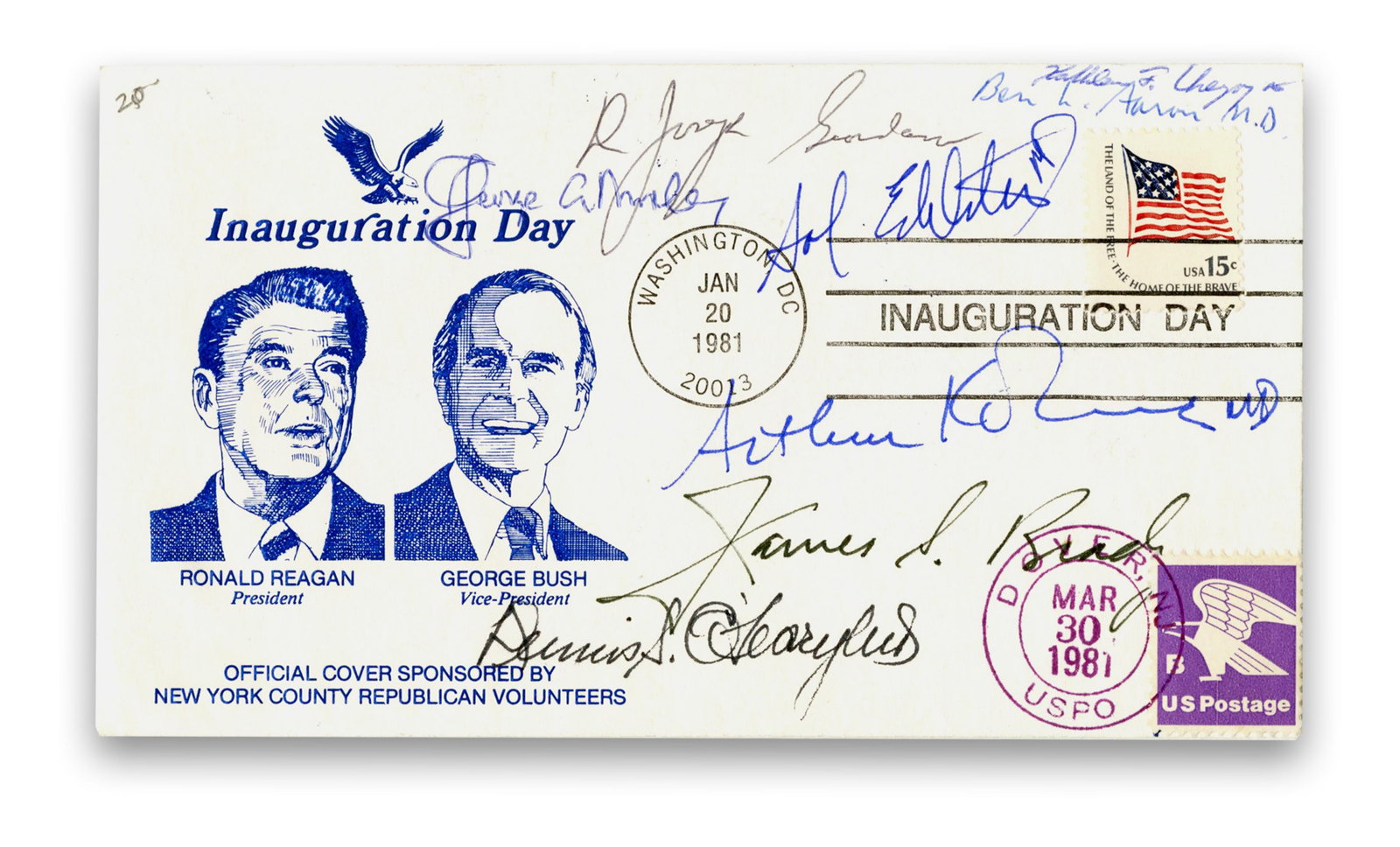 Reagan Assassination Attempt Cover Signed by James S. Brady & 7 Doctors, Possibly Unique! (1 of 2)