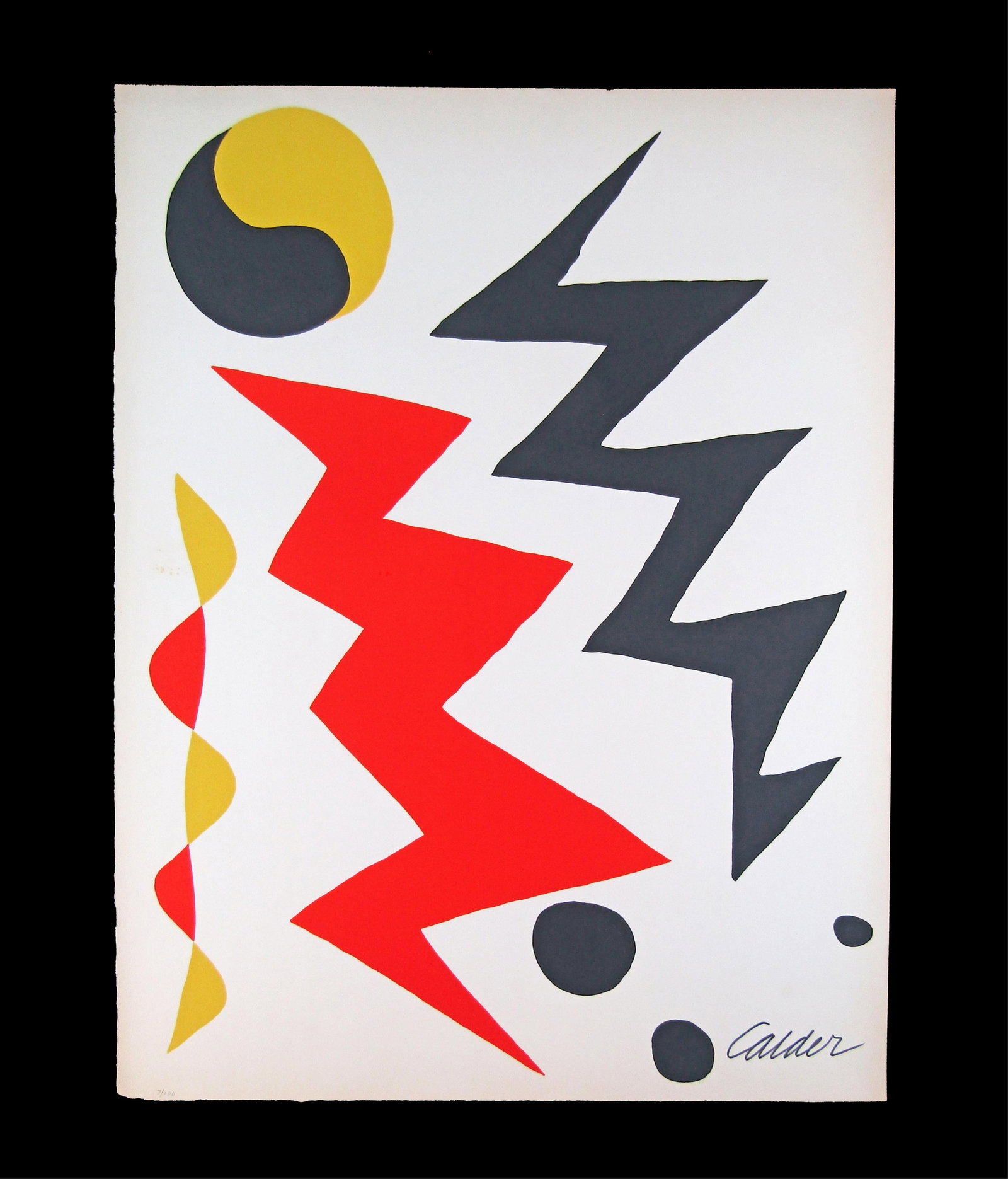 Alexander Calder Signed "Untitled (Red Zig Zag)," Ltd. Ed. Lithograph, Ex. Karsh Estate (1 of 6)