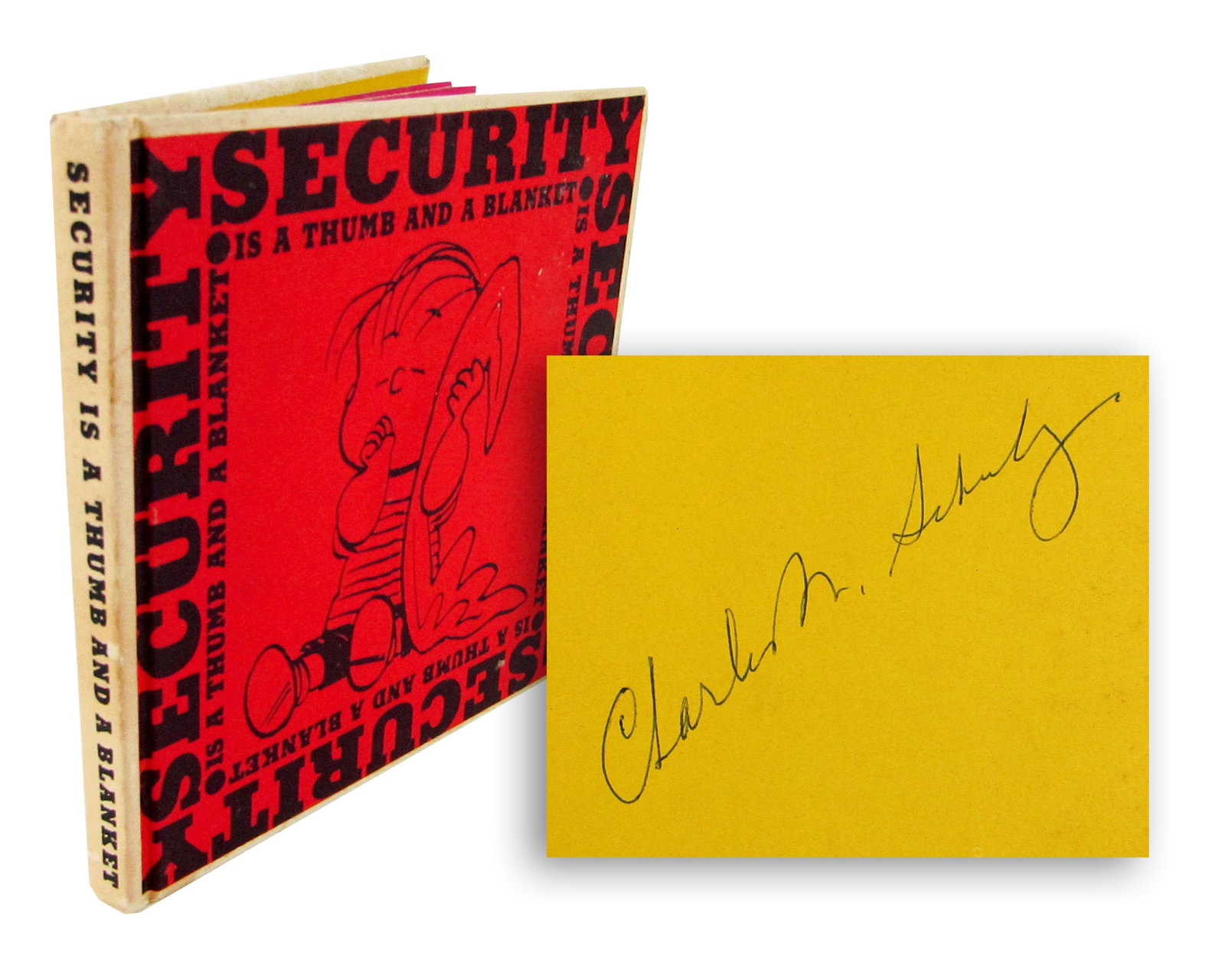 Charles Schulz Signed 1st Ed. "Security is a Thumb and a Blanket" (1 of 7)
