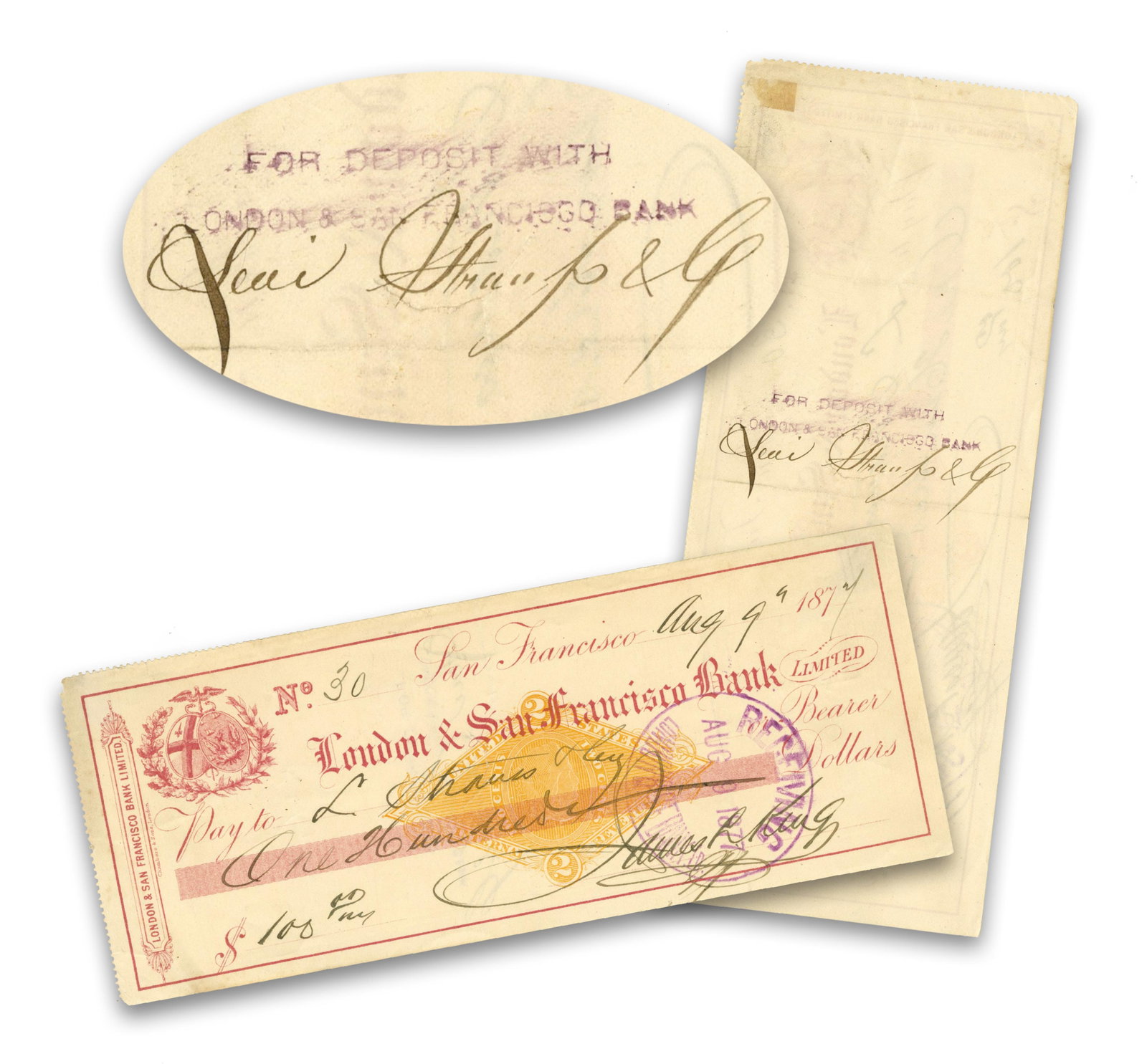 Rare Levi Strauss Endorsed Check, Founder of Levi's Jeans! (1 of 3)