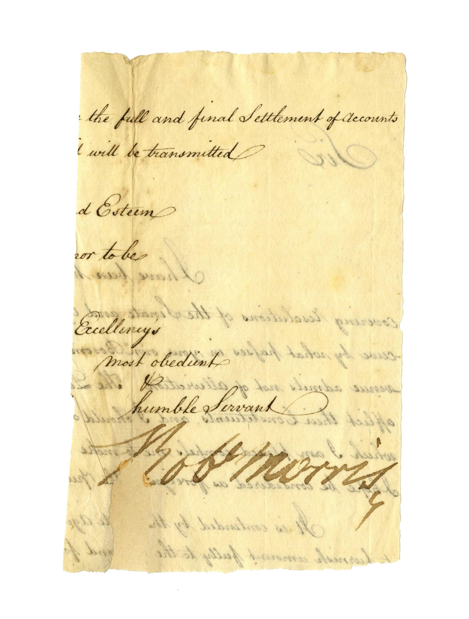 Founding Father Robert Morris Clipped Signature (1 of 2)