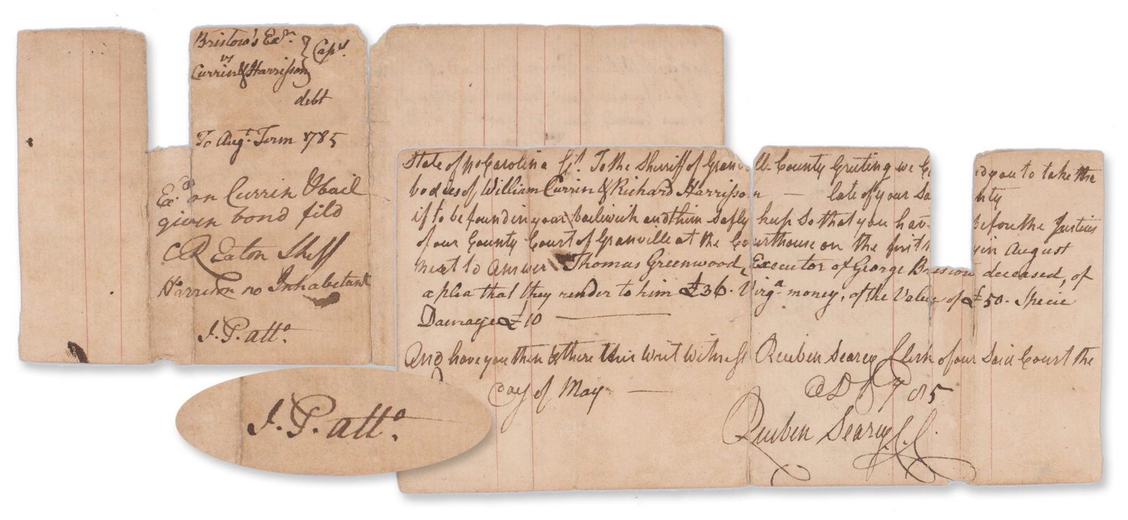 Signer of the Declaration from NC - Scarce John Penn Signed Document (1 of 3)