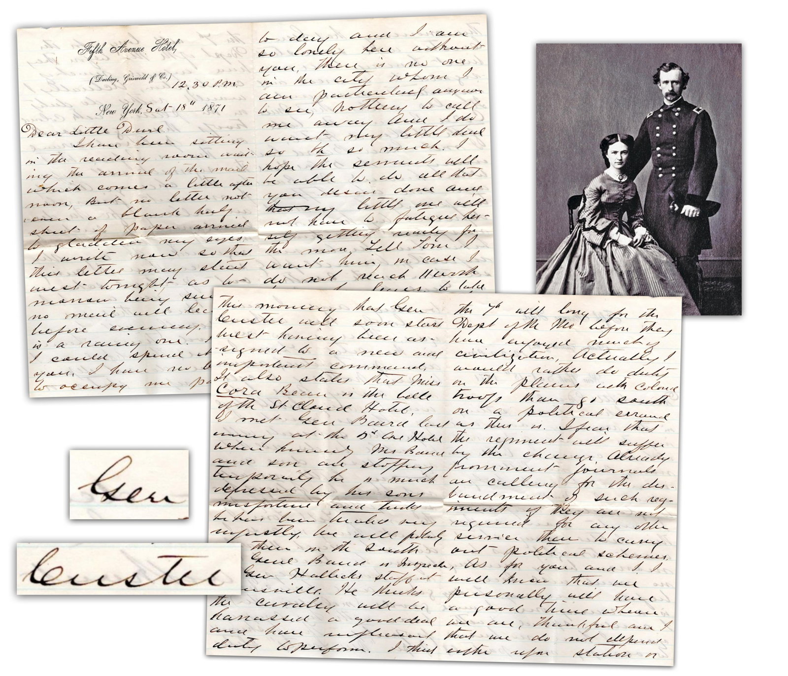 G. A. Custer ALS On Colored Troops, His Gun and 7th Cav He'd "...rather do duty on the plains with (1 of 4)