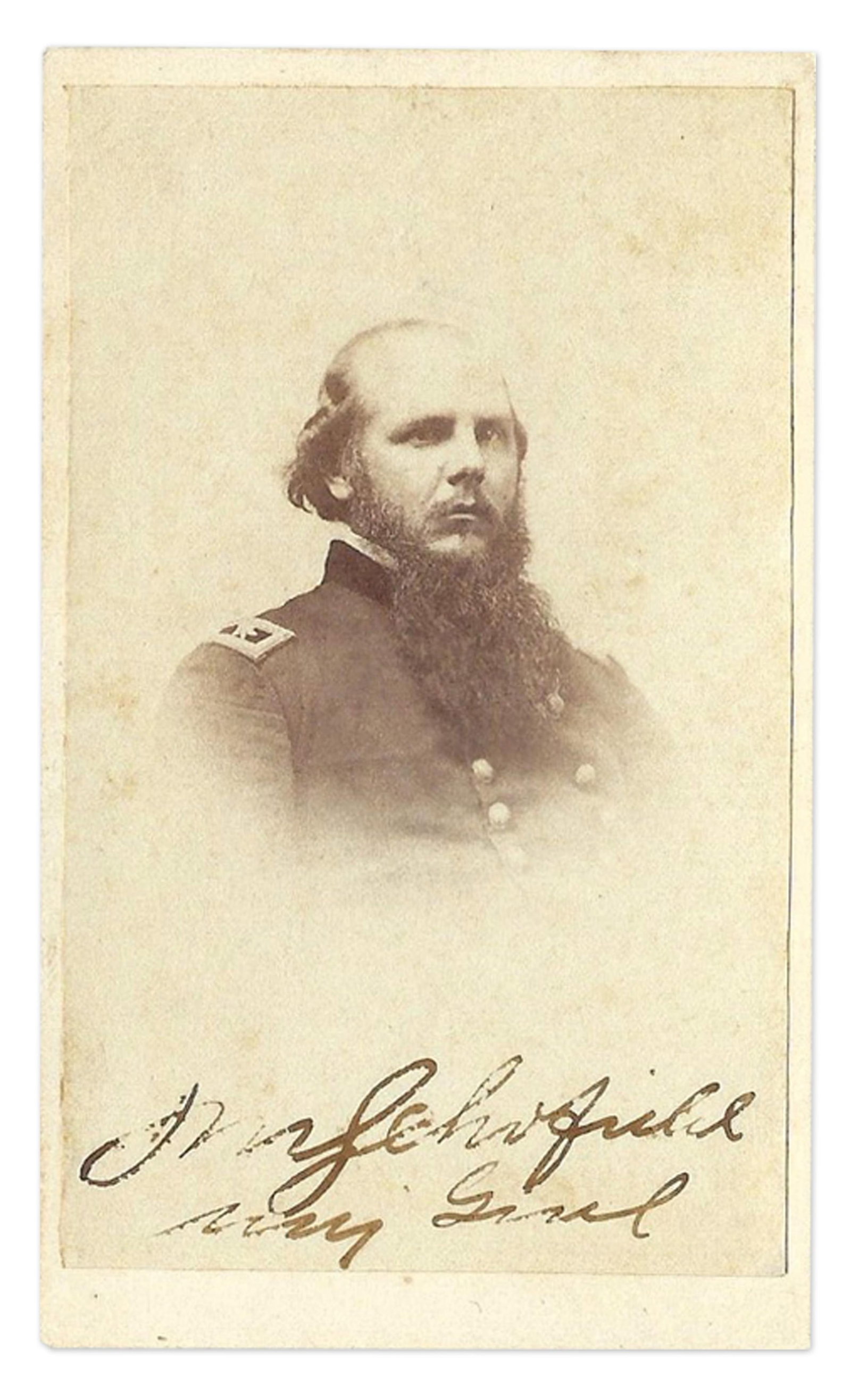 John M. Schofield Signed CDV w/ Rank of Major General (1 of 2)