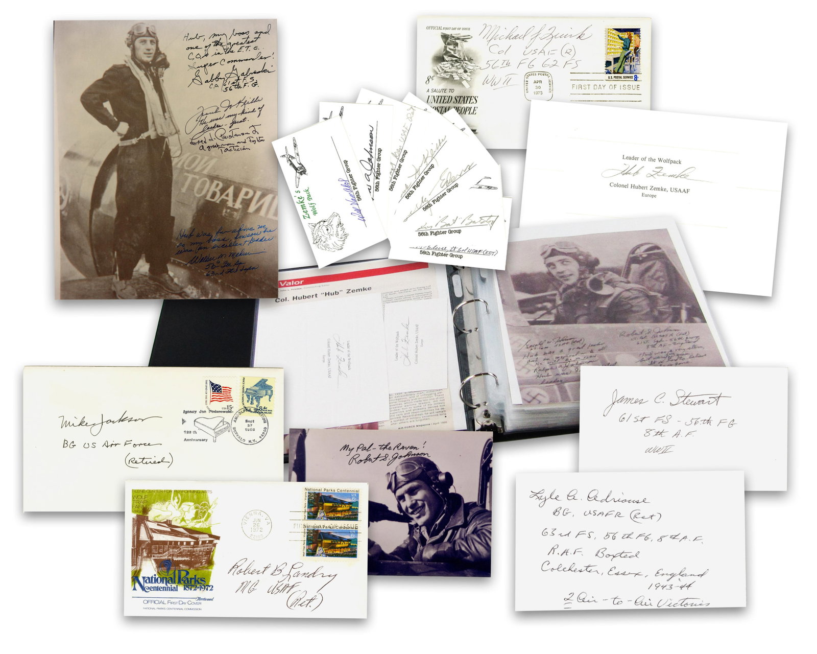 Zemke's Wolfpack 56th Fighter Group Autograph Collection, 70 Signatures! (1 of 5)
