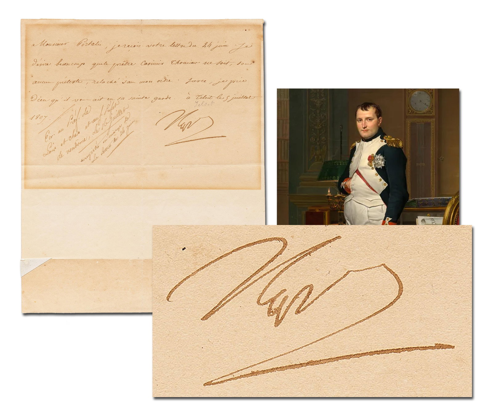 Napoleon Letter Signed as Emperor Just Days Prior to Treaties of Tilsit (1 of 4)