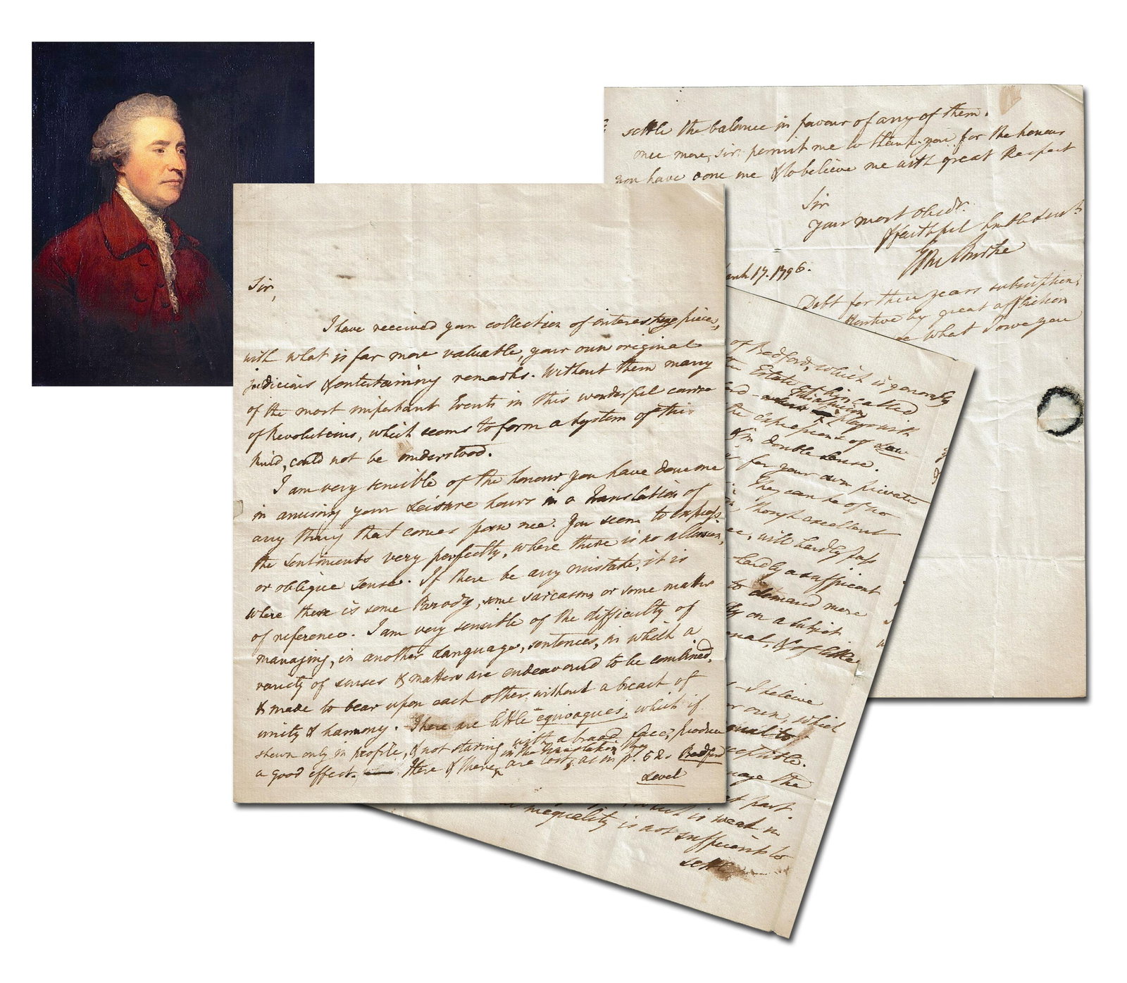 Edmund Burke, Founder of Conservatism, Writes to His French Translator (1 of 6)