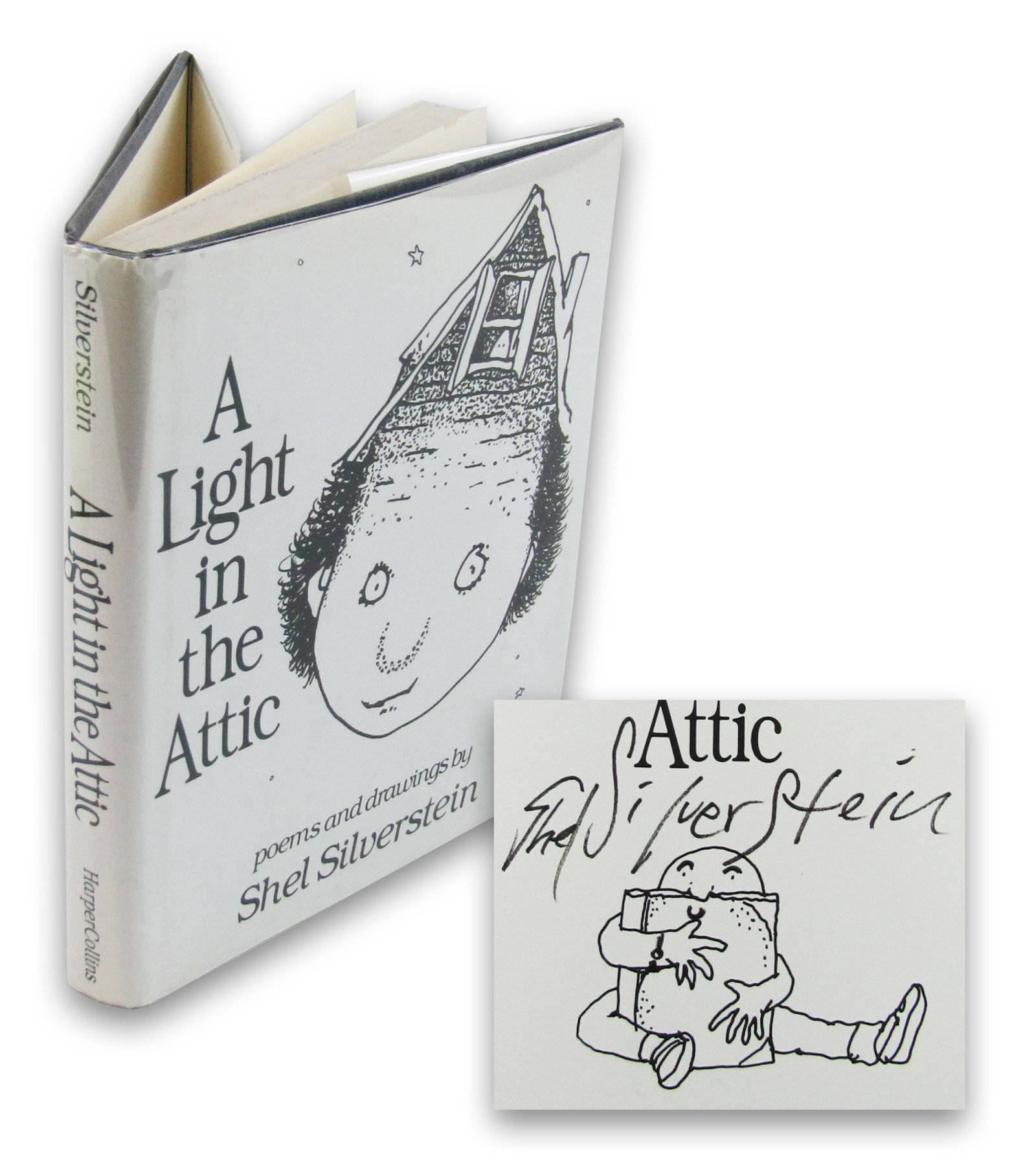 Shel Silverstein Signed & Sketched "A Light in the Attic" (1 of 8)