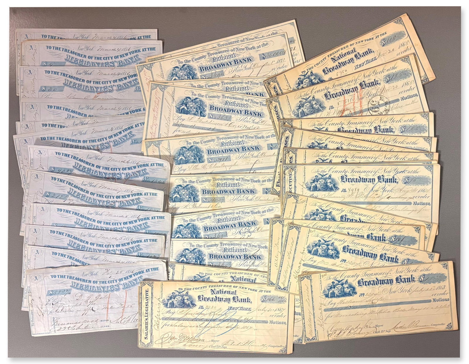 NYC Mayors Check Archive - Includes Civil War Era and Tweed Ring Associates (1 of 1)