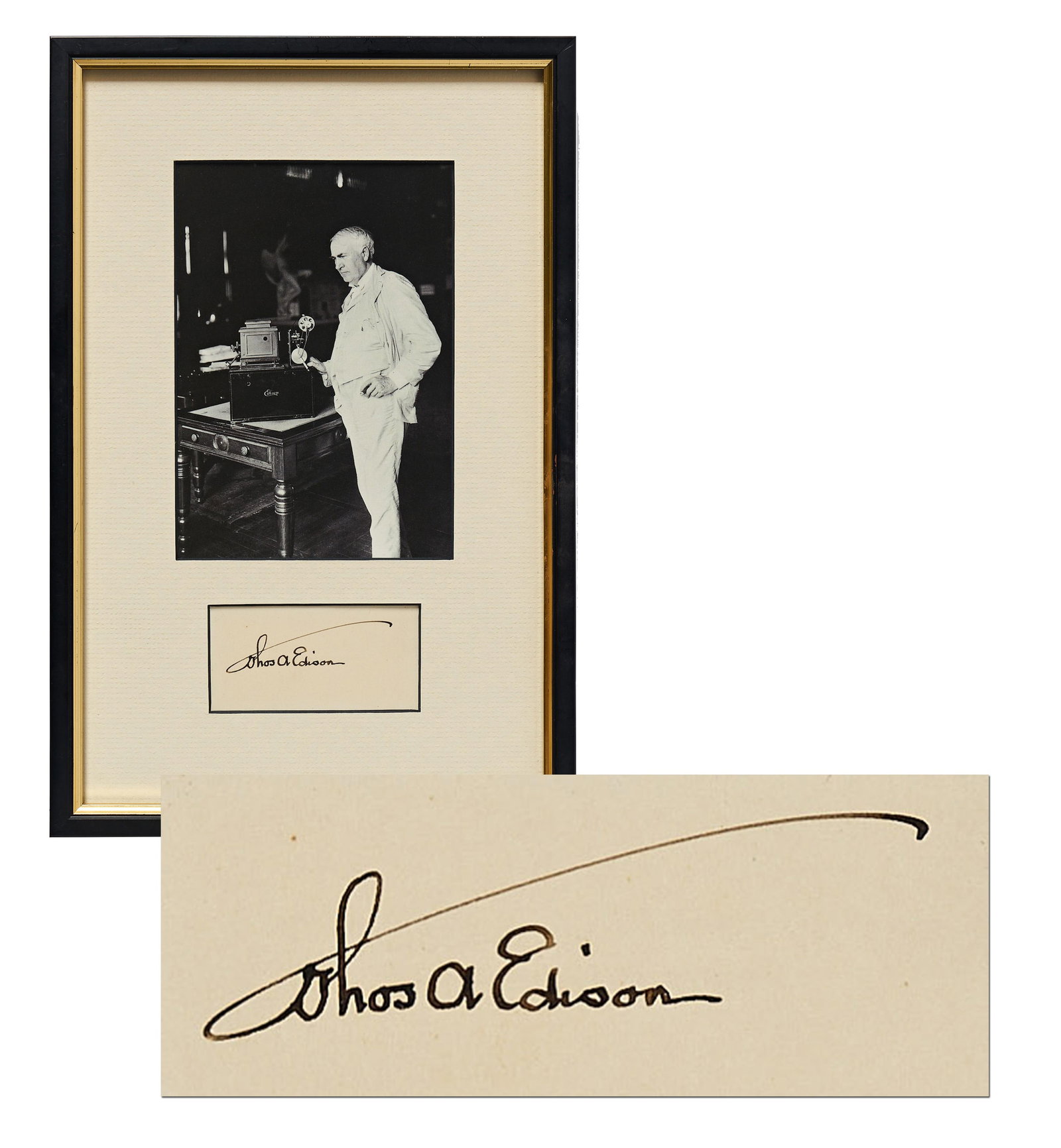 Thomas Edison Iconic Umbrella Signature, Framed and Ready for Display! (1 of 2)