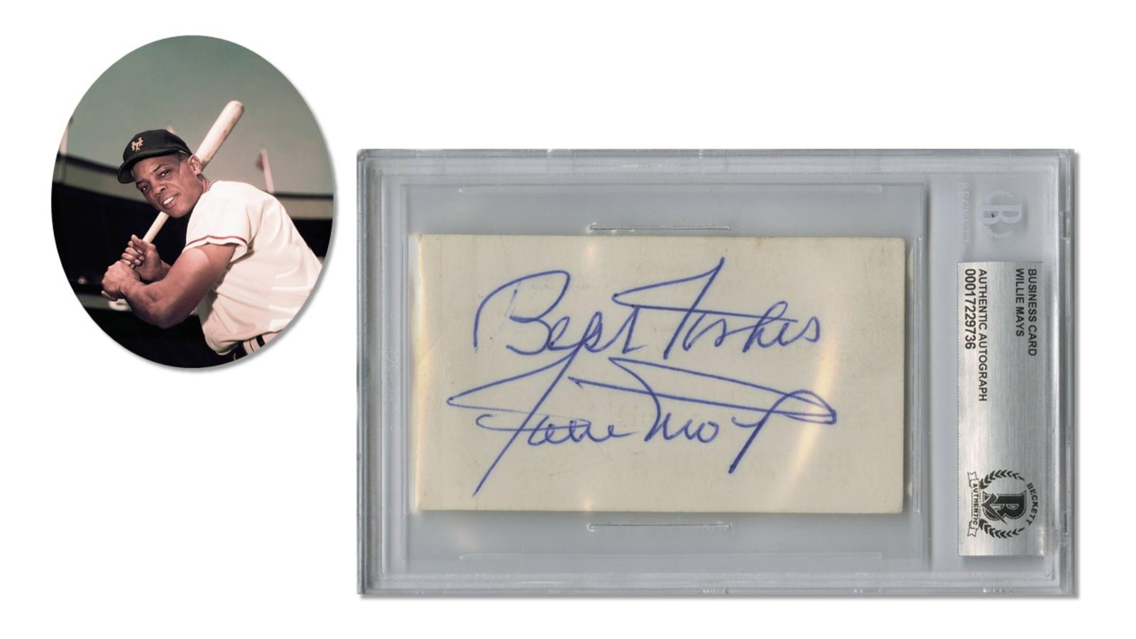 Willie Mays Signed Police Business Card (1 of 3)