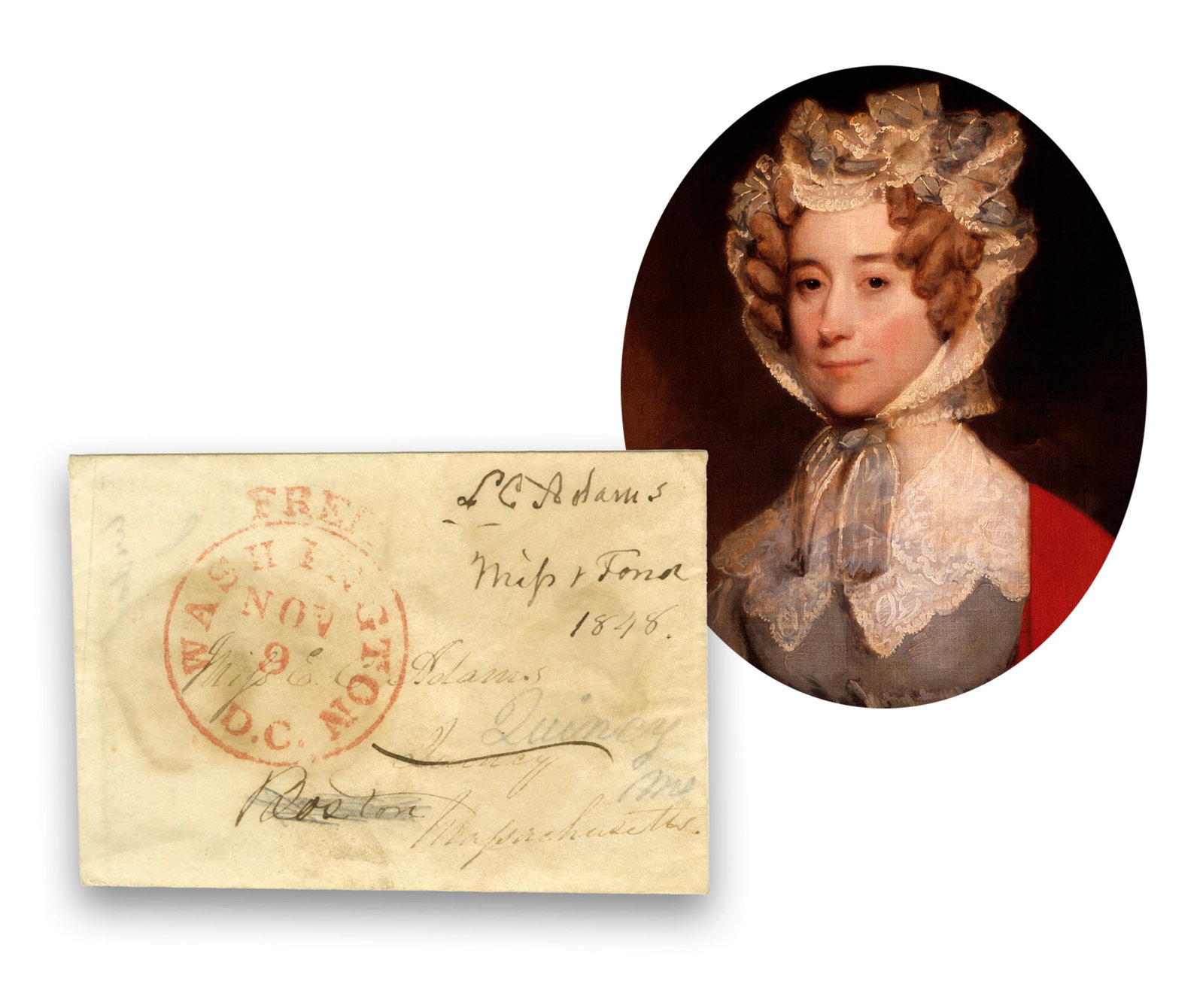 Louisa Adams Scarce Free Frank to Niece Elizabeth, JSA Authentic (1 of 4)