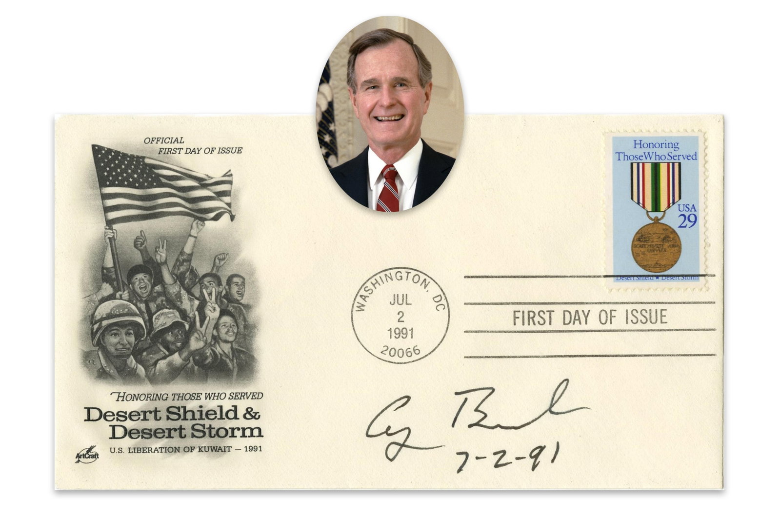 George H.W. Bush Signed First Day Cover (1 of 3)