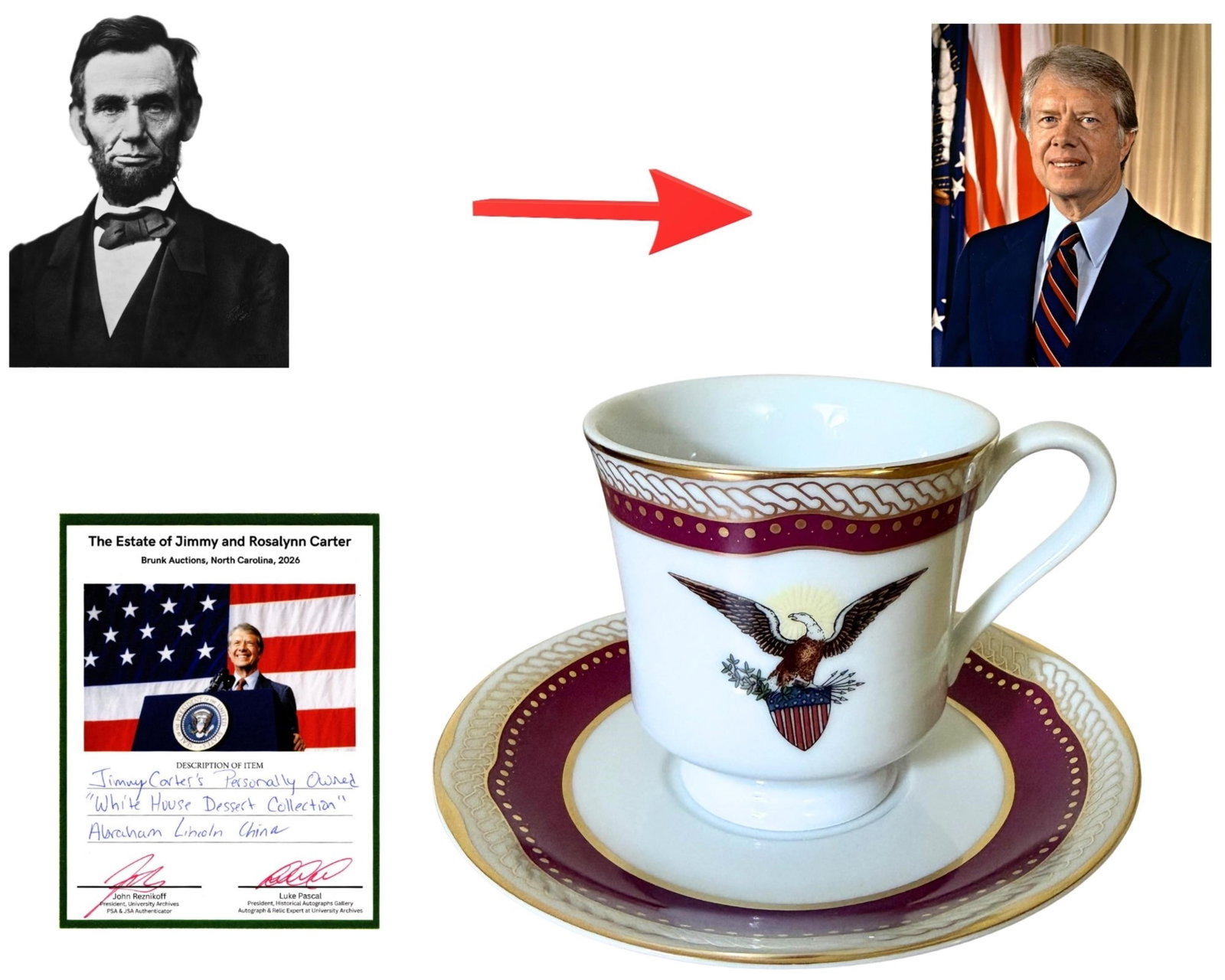 Jimmy Carter Owned Abraham Lincoln Presidential China Set (1 of 5)