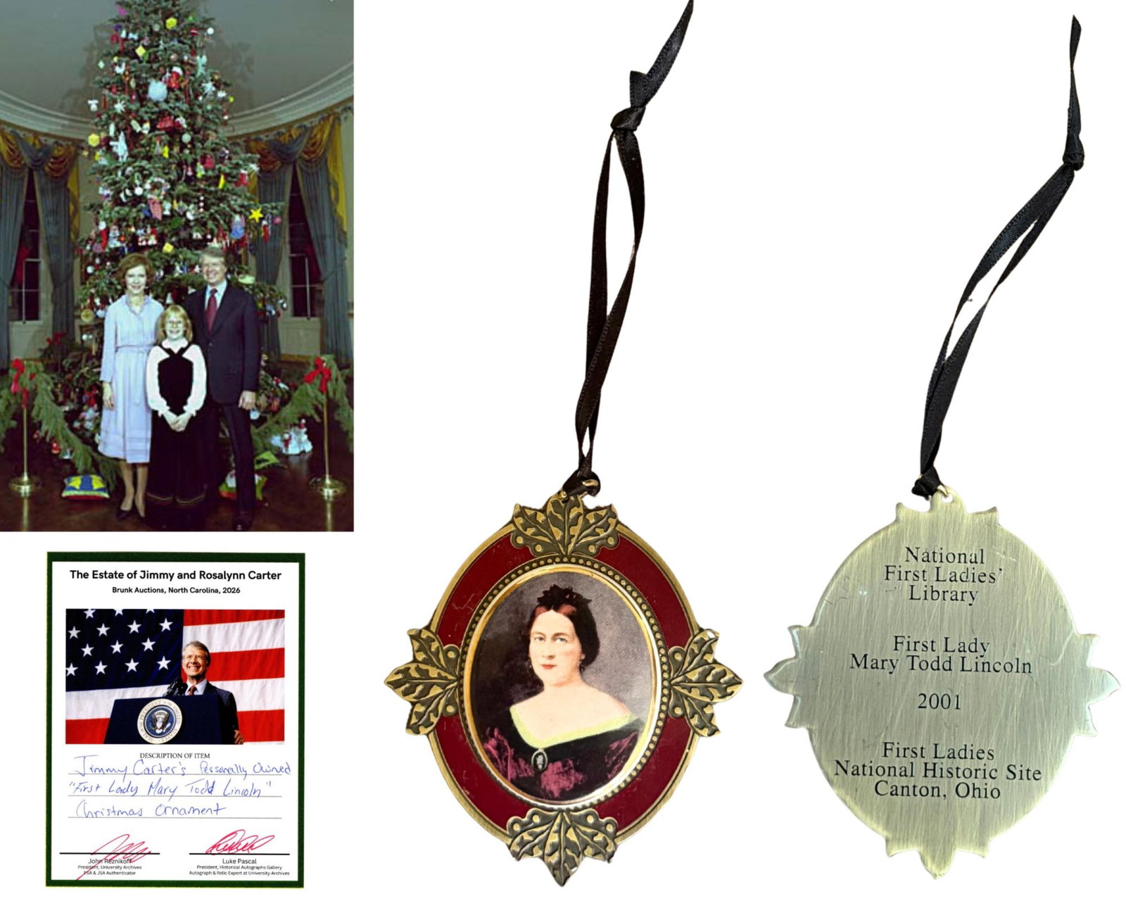 Jimmy Carter Owned Mary Todd Lincoln Christmas Ornament, Ex. Carter Estate (1 of 4)