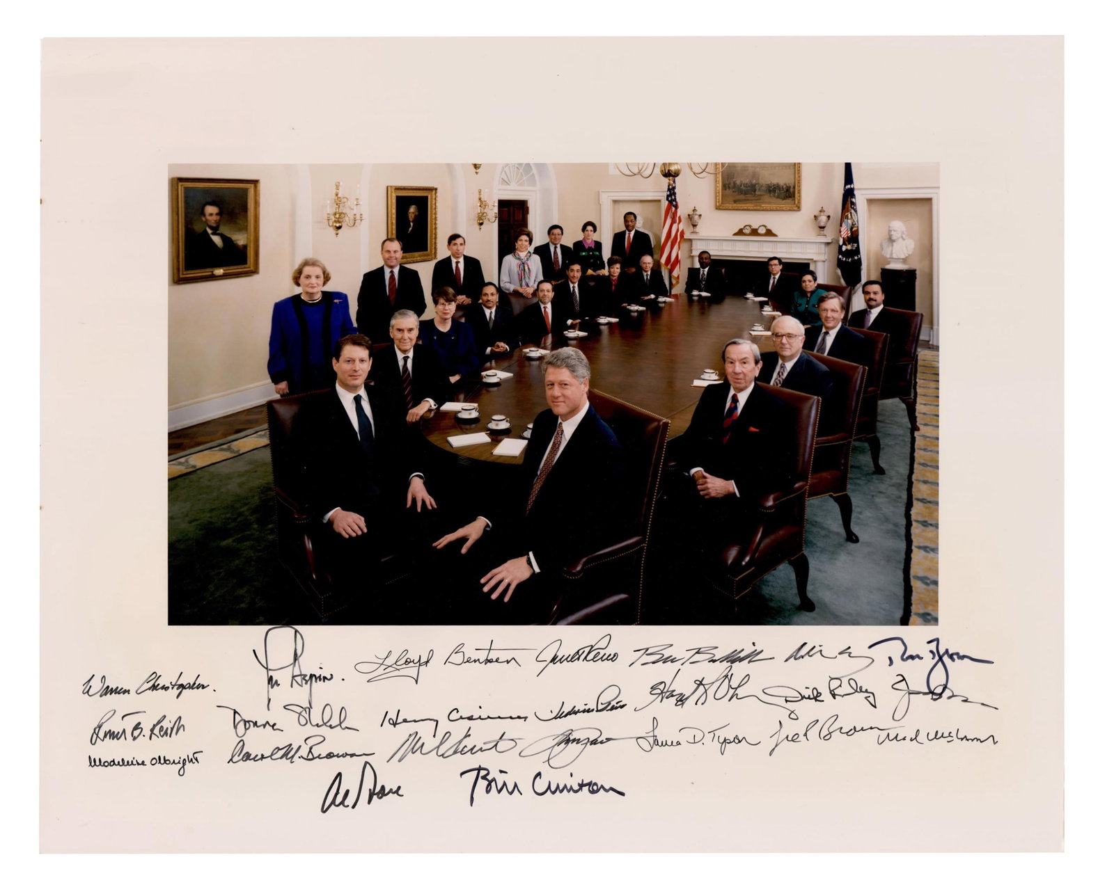 Bill Clinton Oversized Cabinet Photo Signed by All 23 Members! (1 of 5)