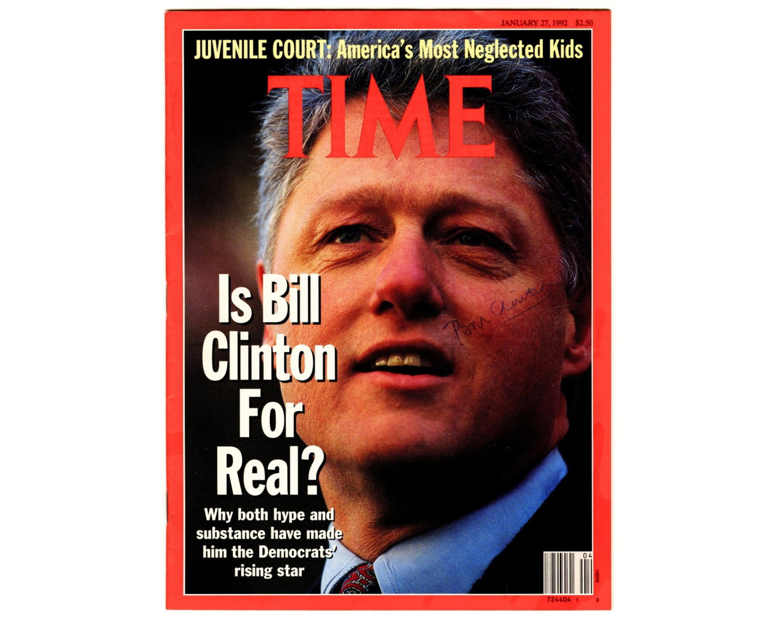 Bill Clinton Signed Time Magazine As '92 Campaign Gained Recognition! (1 of 4)
