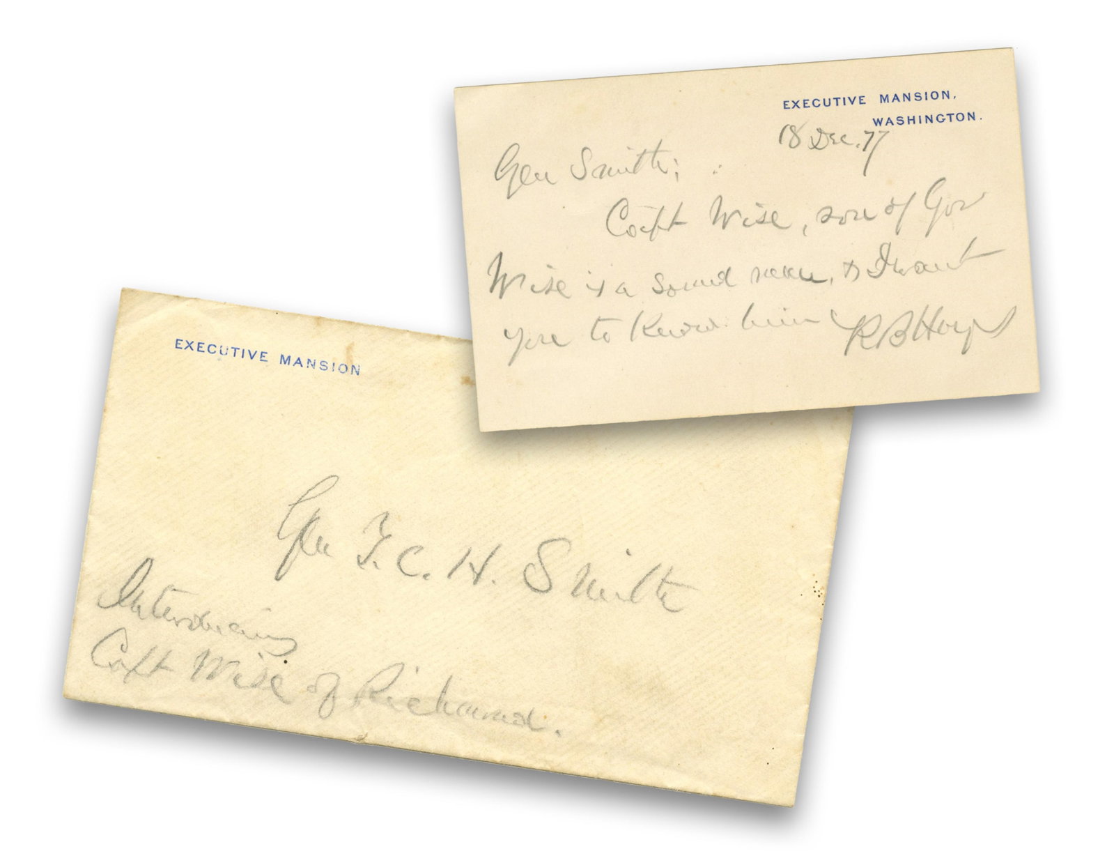 R.B. Hayes ANS Introducing Former CSA 2nd Lieut. & Relative of Henry Wise, JSA Authentic (1 of 4)