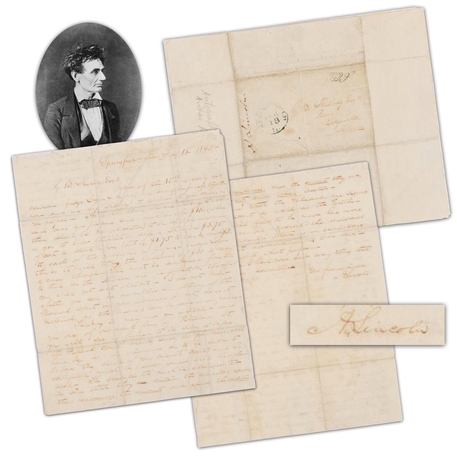 Abraham Lincoln Among Earliest ALS's in Private Hands; He Details Bankruptcy Process Signed Into Law (1 of 6)