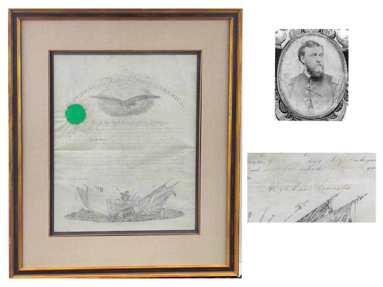 Lincoln War-Dated Appointment of Salem Zouave Captain, WIA at Antietam and Author of Famed Diary (1 of 3)