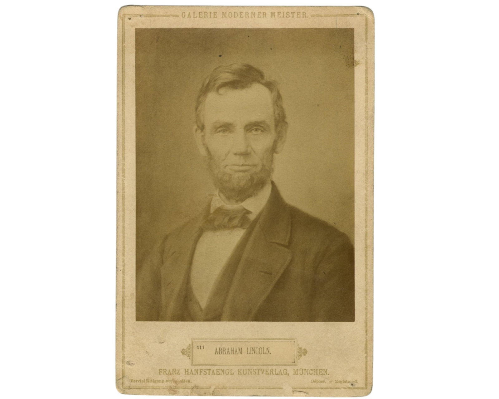 Scarce A. Lincoln Cabinet Card Taken Days before Gettysburg Address! Once Imported from Germany to (1 of 2)