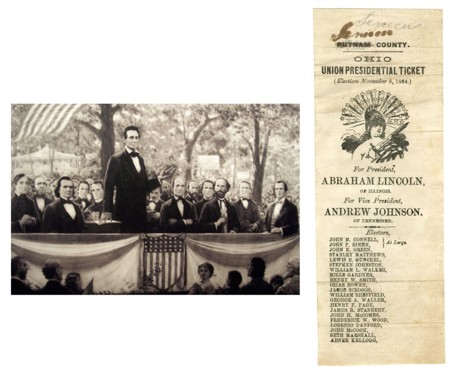 Abraham Lincoln for President in 1864! A Soldier's Used Mail-In Ballot from Ohio (1 of 3)